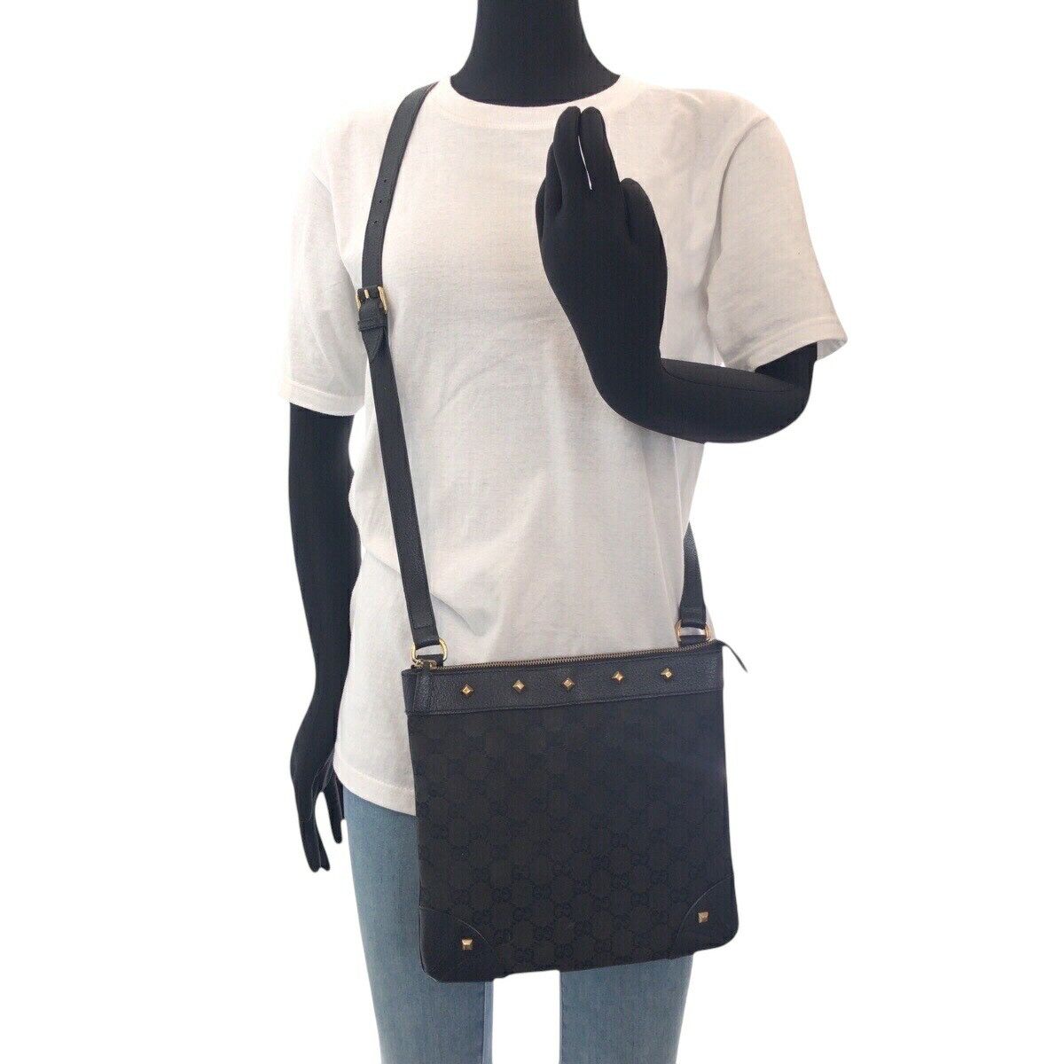 Gucci Gucci Gucci GG Canvas Leather Shoulder Bag Textile Shoulder Bag 120893 DUTY FREE for USA Size ONE SIZE - 7 Thumbnail