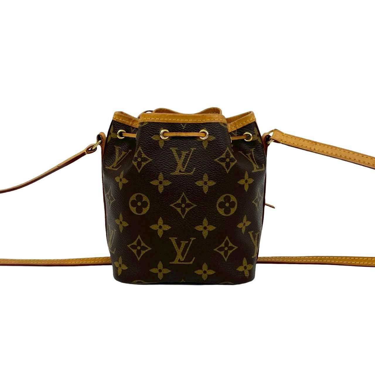 Louis Vuitton Louis Vuitton Louis Vuitton Nano Noe Monogram Leather Shoulder Bag Textile Shoulder Bag DUTY FREE for USA Size ONE SIZE - 4 Thumbnail