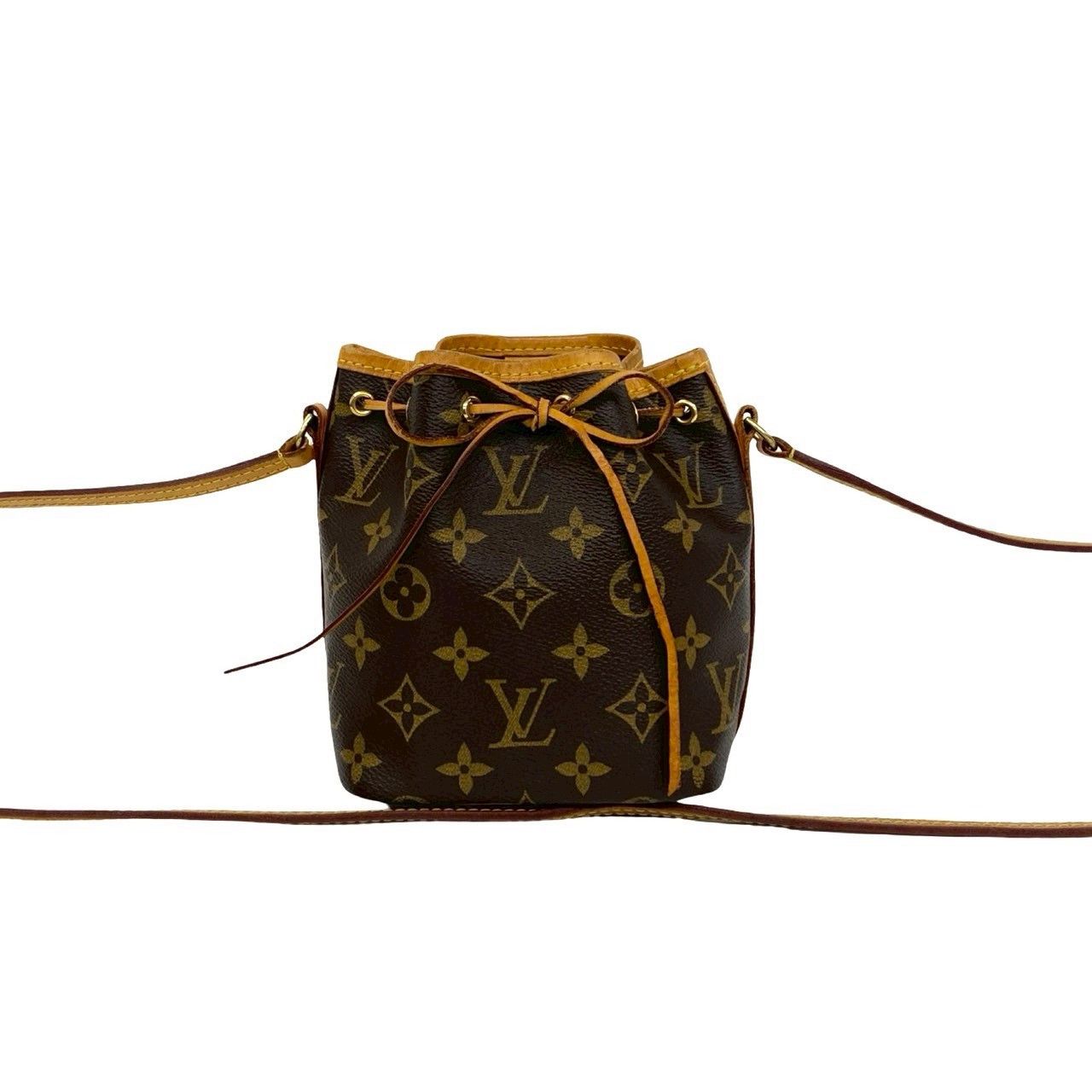 Louis Vuitton Louis Vuitton Louis Vuitton Nano Noe Monogram Leather Shoulder Bag Textile Shoulder Bag DUTY FREE for USA Size ONE SIZE - 2 Thumbnail