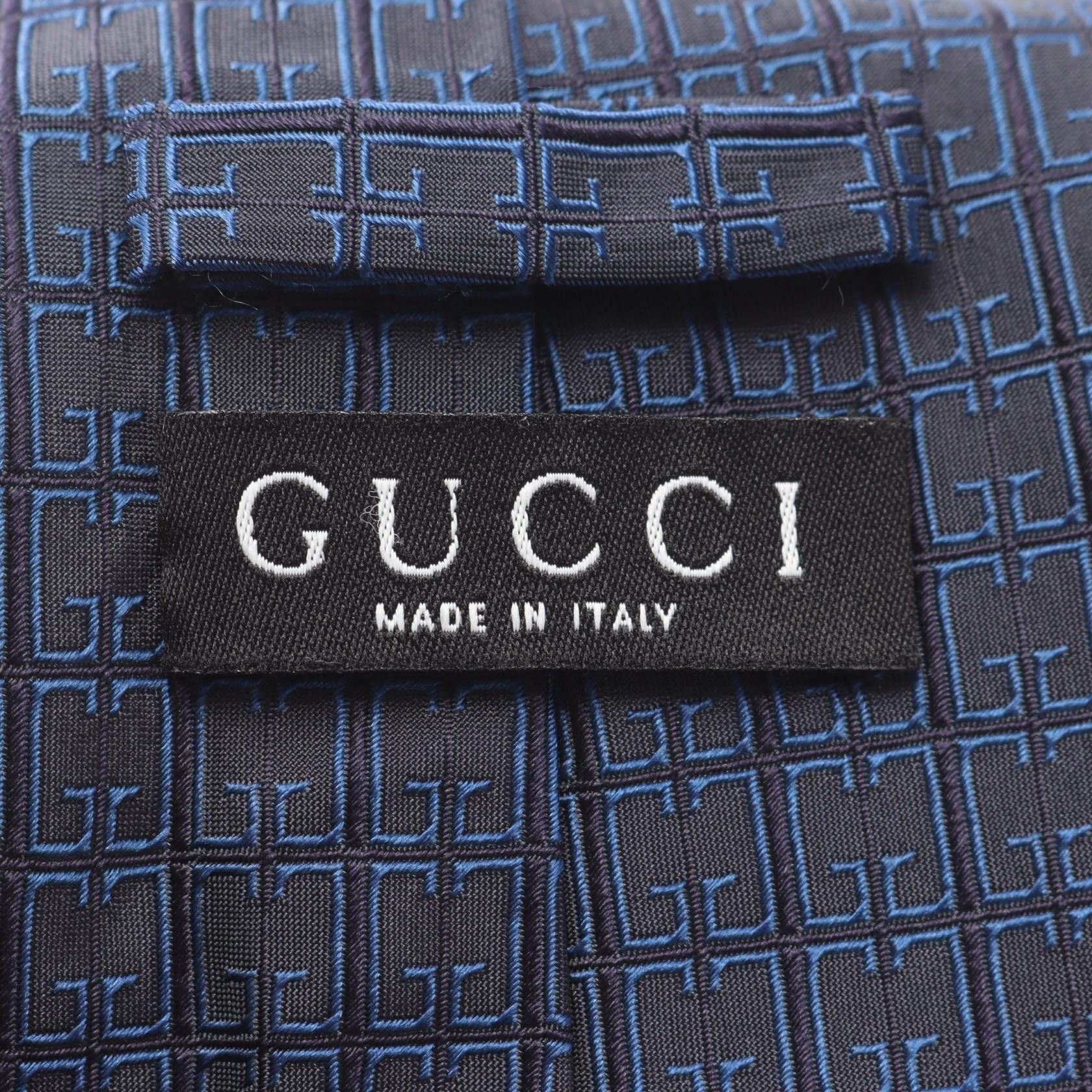 Gucci Gucci Gucci GG Pattern Silk Tie Textile Necktie DUTY FREE for USA Size ONE SIZE - 4 Thumbnail