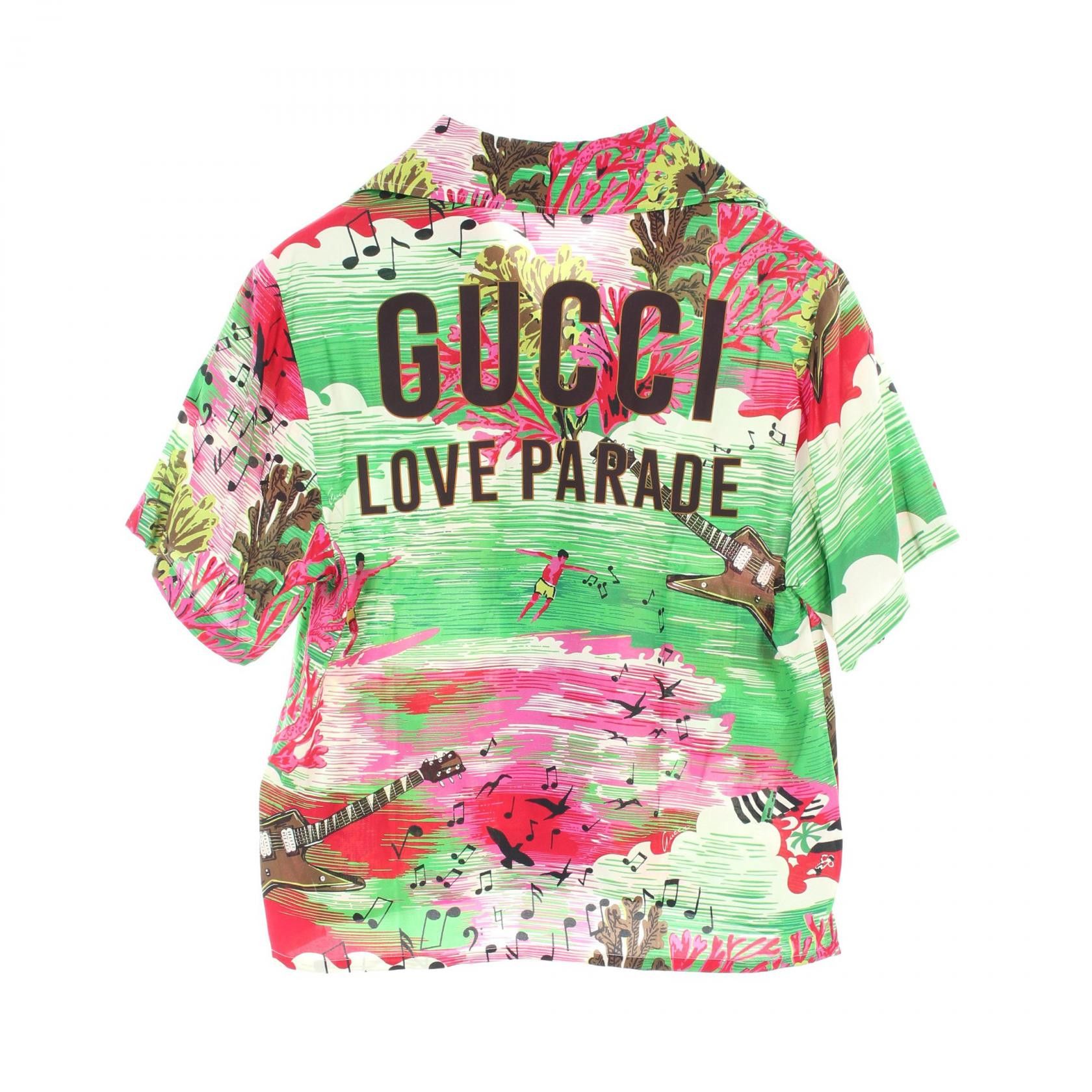 Gucci Gucci Gucci LOVE PARADE Rayon Top Textile Tops DUTY FREE for USA Size ONE SIZE - 2 Thumbnail