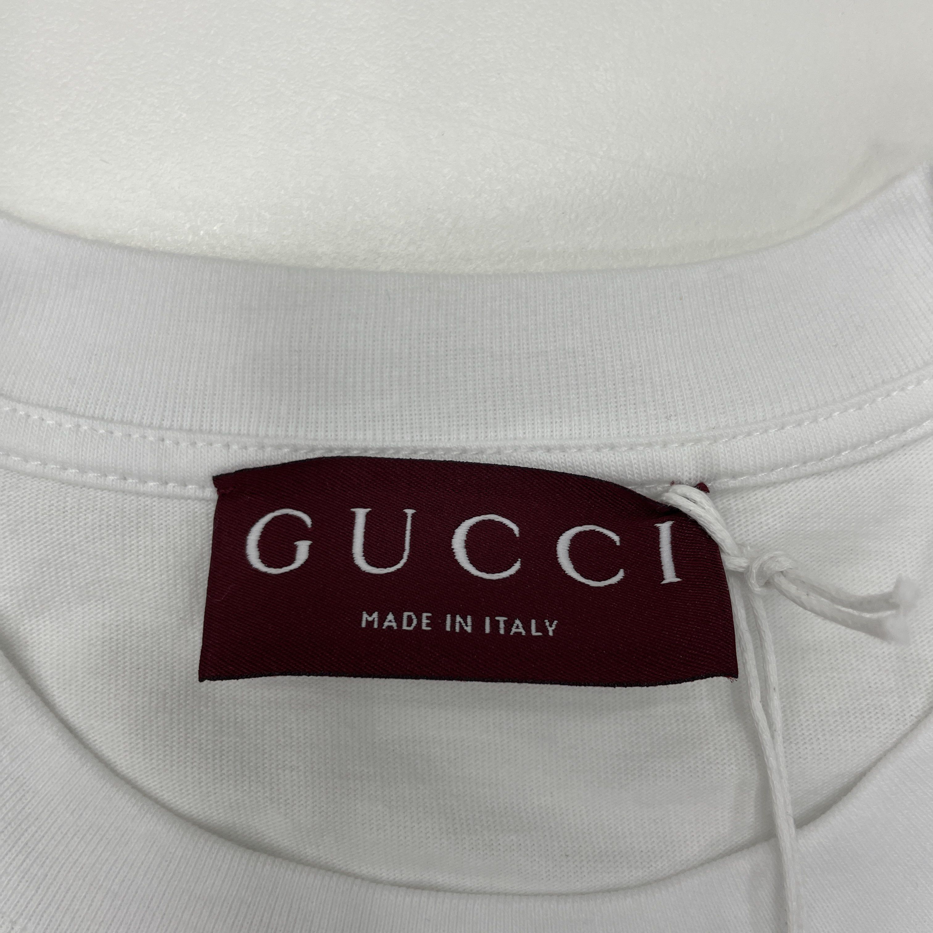 Gucci Gucci Logo Print T-Shirt White Size L Size US L / EU 52-54 / 3 - 3 Thumbnail
