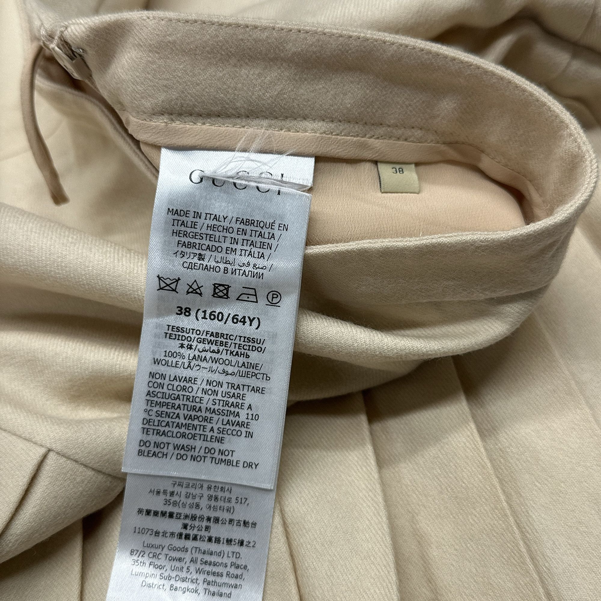 Gucci Gucci Beige Pleated Wool Skirt Size 38 Size 26" / US 2 / IT 38 - 3 Thumbnail