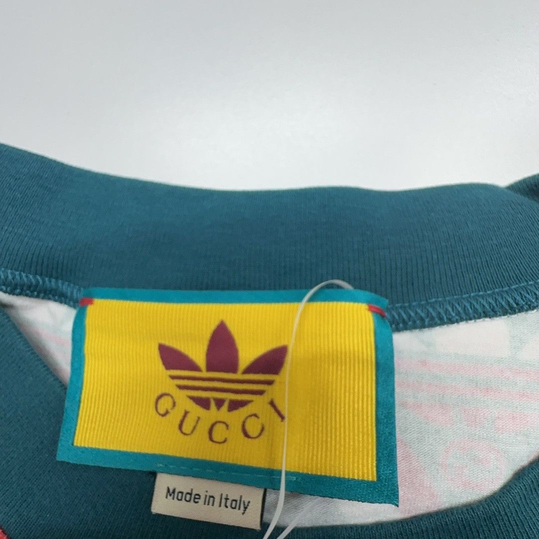 Gucci Gucci x adidas Trefoil Pattern T-Shirt Size M Size US M / EU 48-50 / 2 - 3 Thumbnail