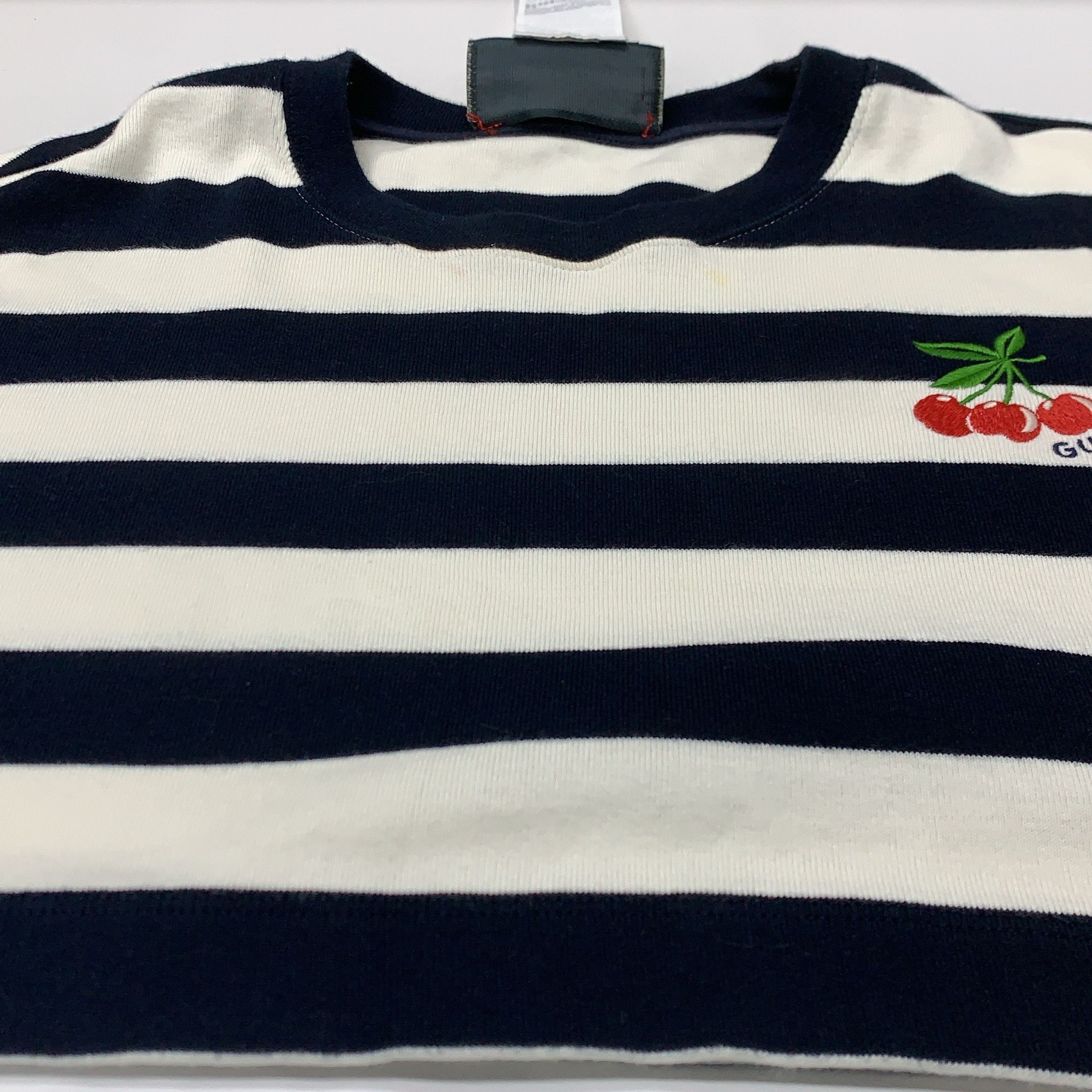 Gucci Gucci Cherry Embroidered Stripe T-Shirt XS Size XS / US 0-2 / IT 36-38 - 6 Thumbnail