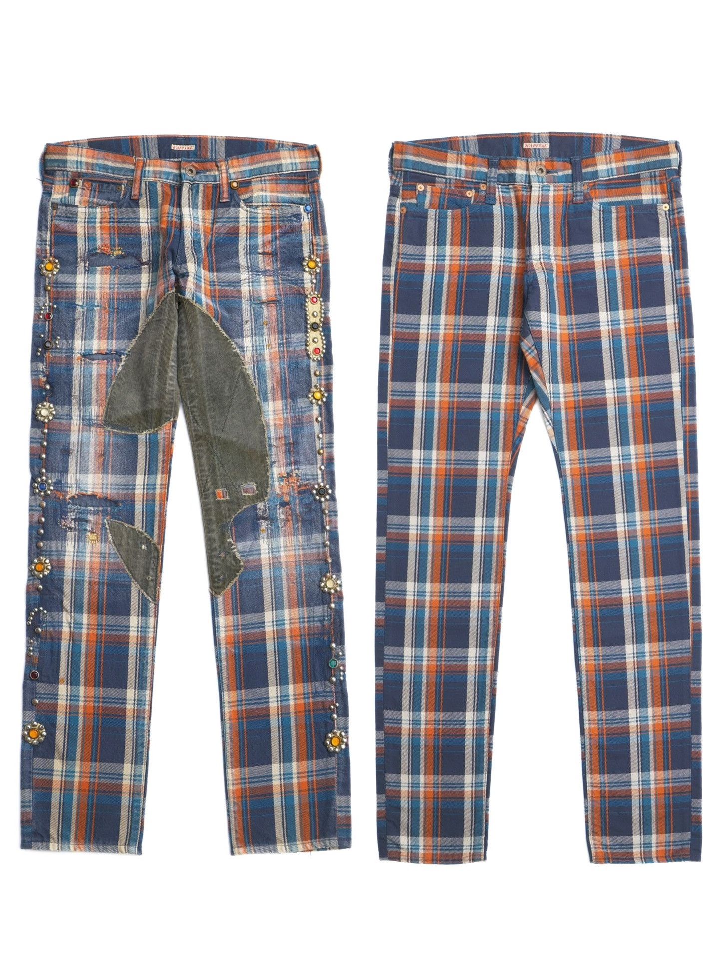 Kapital Kountry KAPITAL KOUNTRY Jeweled Plaid Denim Jeans Size 30 Size US 30 / EU 46 - 10 Thumbnail