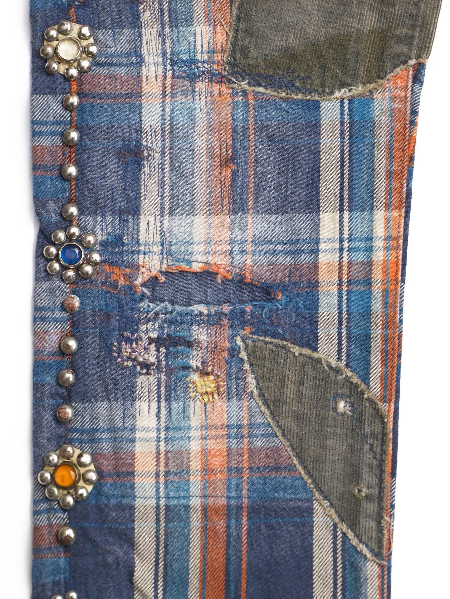 Kapital Kountry KAPITAL KOUNTRY Jeweled Plaid Denim Jeans Size 30 Size US 30 / EU 46 - 4 Thumbnail