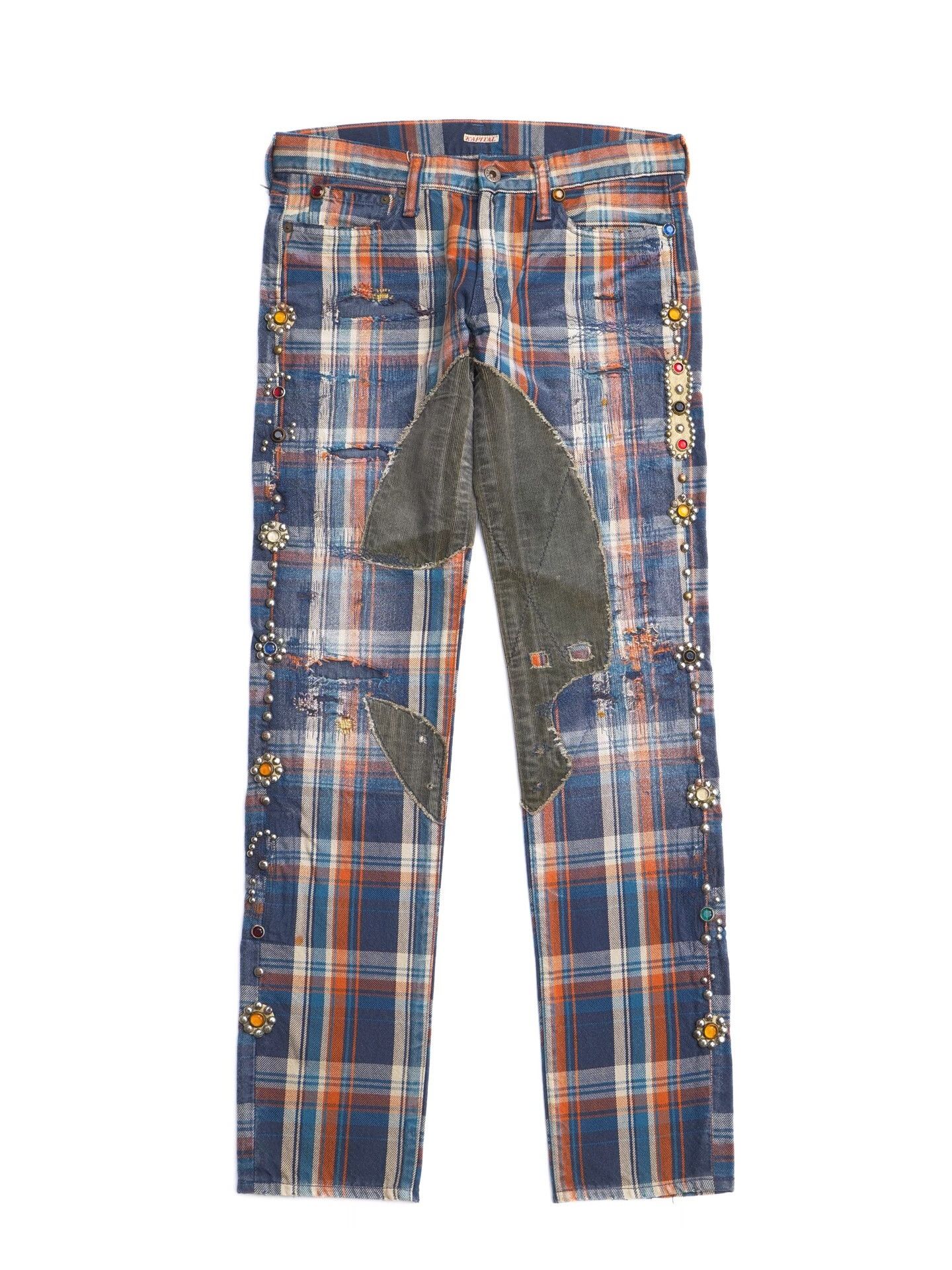 Kapital Kountry KAPITAL KOUNTRY Jeweled Plaid Denim Jeans Size 30 Size US 30 / EU 46 - 2 Thumbnail