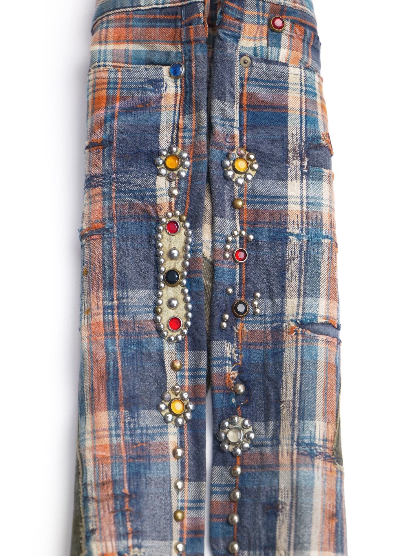 Kapital Kountry KAPITAL KOUNTRY Jeweled Plaid Denim Jeans Size 30 Size US 30 / EU 46 - 8 Thumbnail