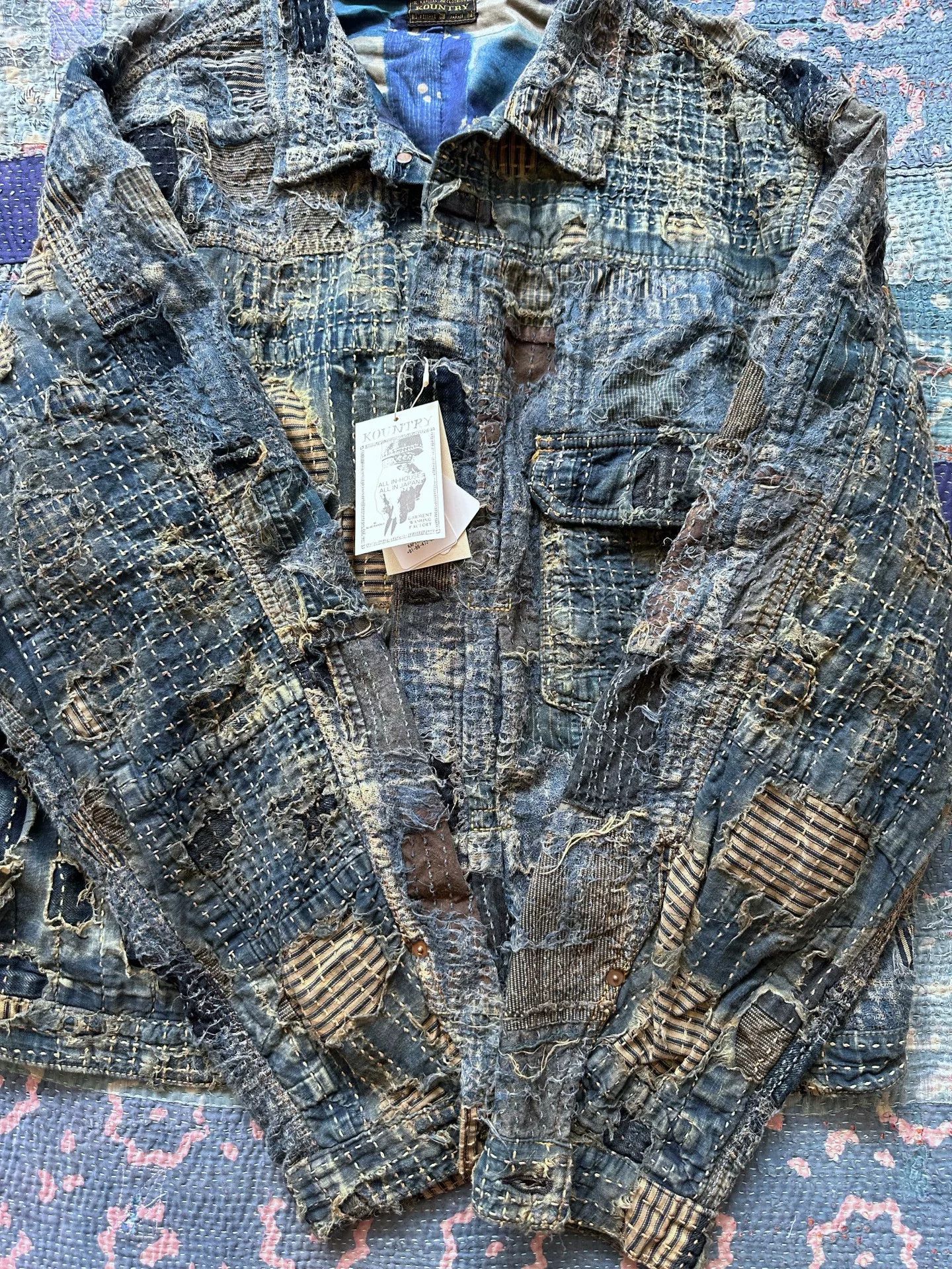 Kapital Kapital Kountry Boro Patchwork Denim Jacket Size L Size US L / EU 52-54 / 3 - 5 Thumbnail