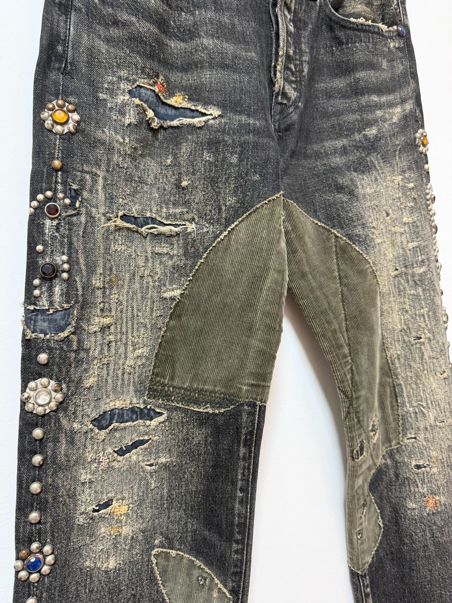 Kapital KAPITAL Distressed Gem Patchwork Jeans Size 30 Size US 30 / EU 46 - 4 Thumbnail