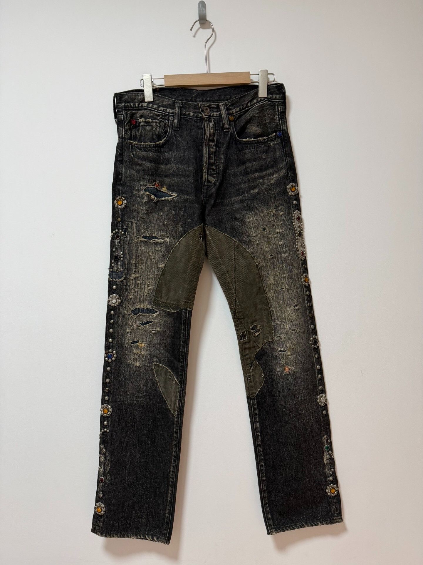 Kapital KAPITAL Distressed Gem Patchwork Jeans Size 30 Size US 30 / EU 46 - 2 Thumbnail