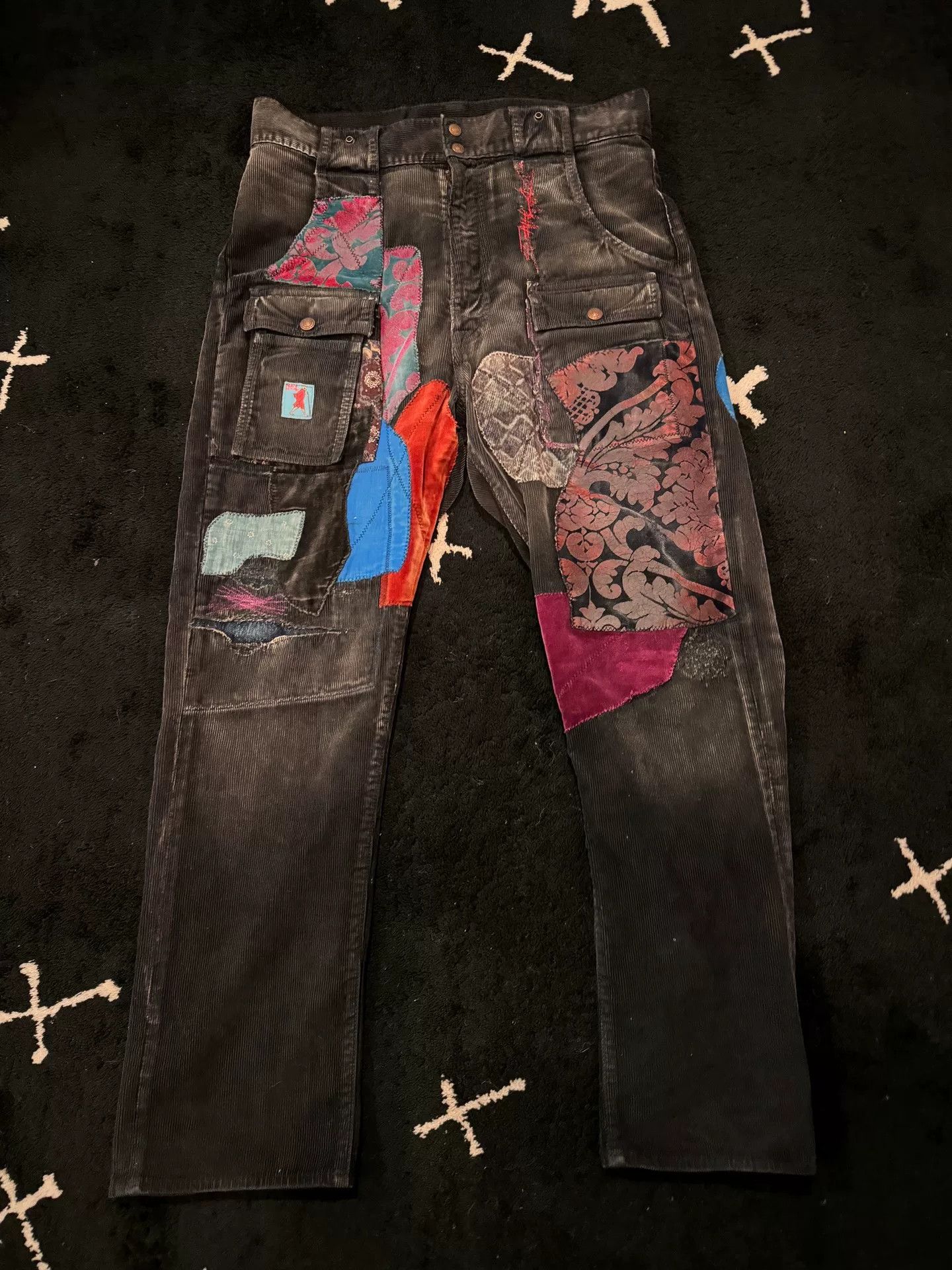 Kapital Kapital Patchwork Corduroy Cargo Pants Size 32 Size US 32 / EU 48 - 2 Thumbnail