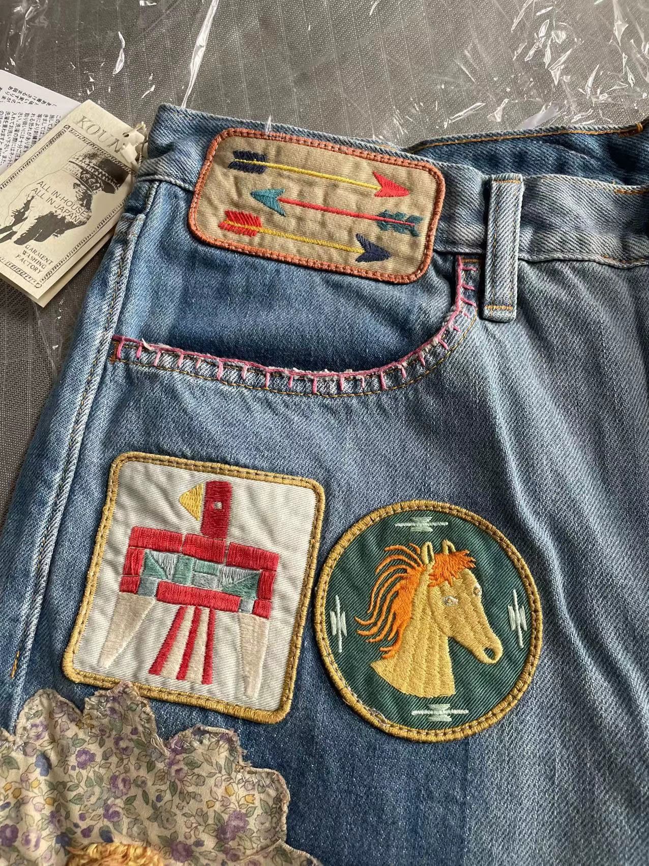 Kapital Kapital Patchwork Zephyr Denim Shorts Size 34 Size US 34 / EU 50 - 5 Thumbnail