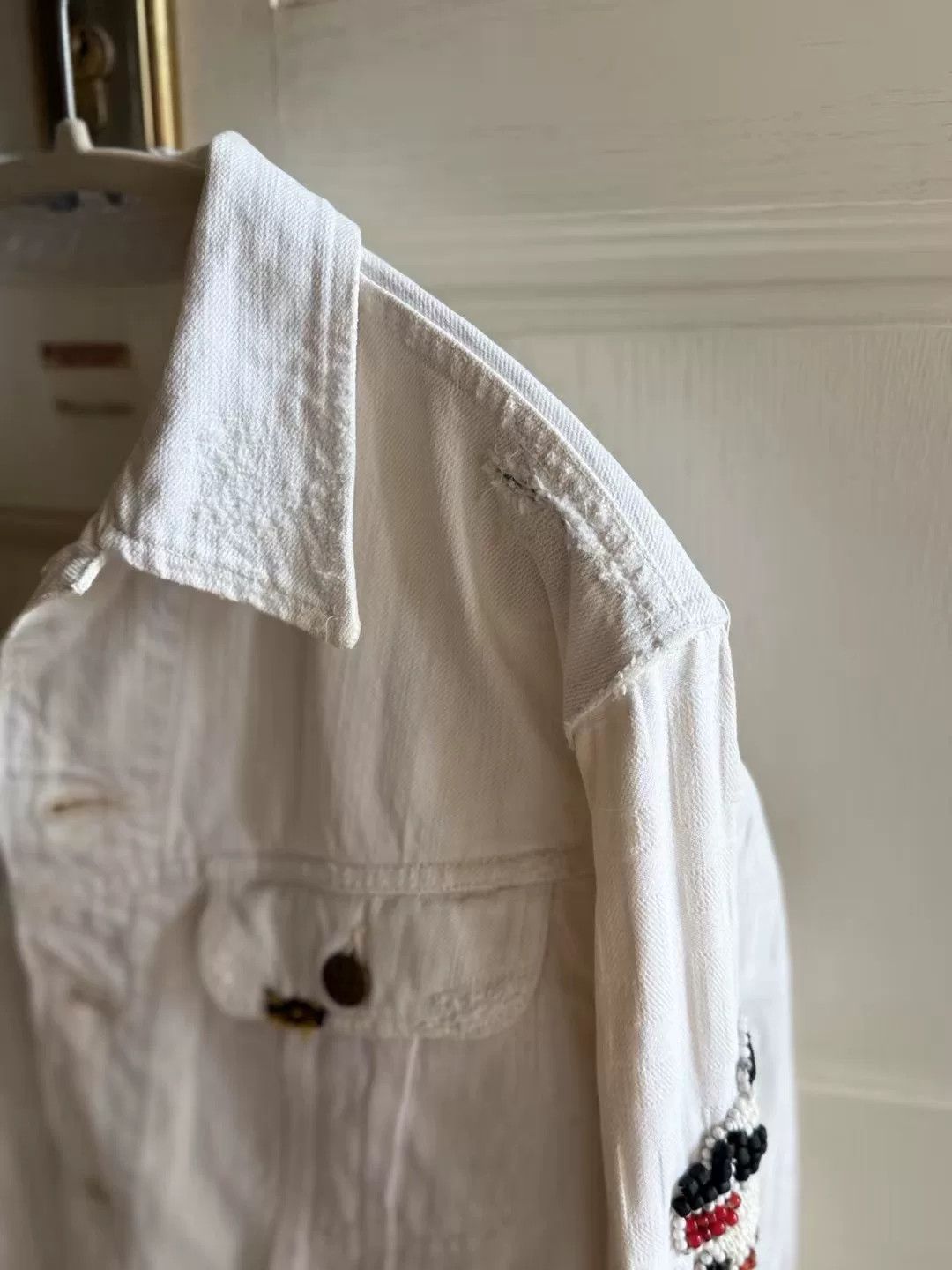 Kapital Kapital Bead Embroidery White Denim Jacket Size 40 Size US XXS / EU 40 - 5 Thumbnail