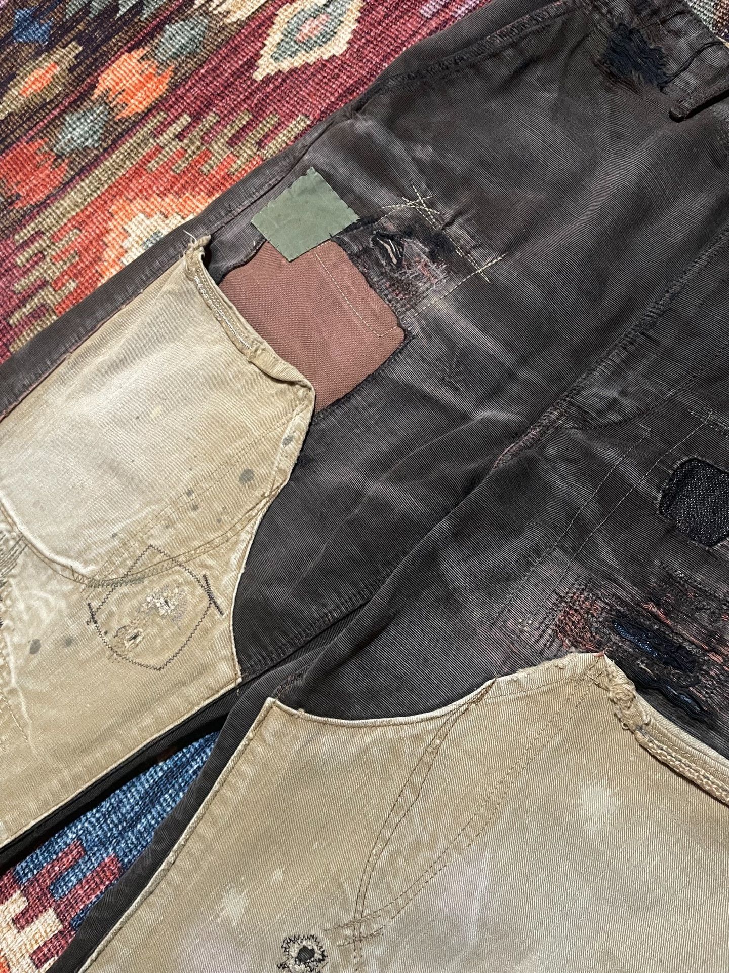 Kapital KAPITAL Mud Dyed Patchwork Casual Pants US 33 Size US 33 - 5 Thumbnail