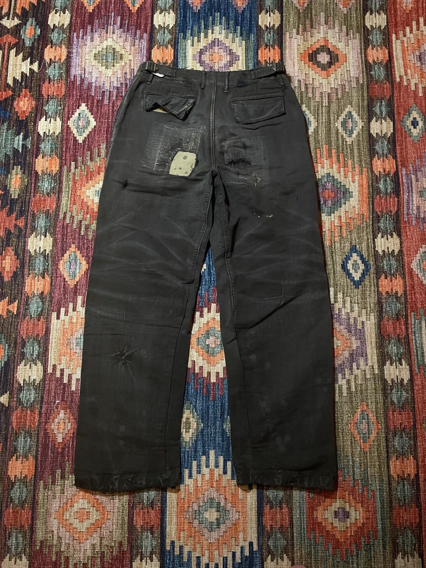 Kapital KAPITAL Mud Dyed Patchwork Casual Pants US 33 Size US 33 - 3 Thumbnail