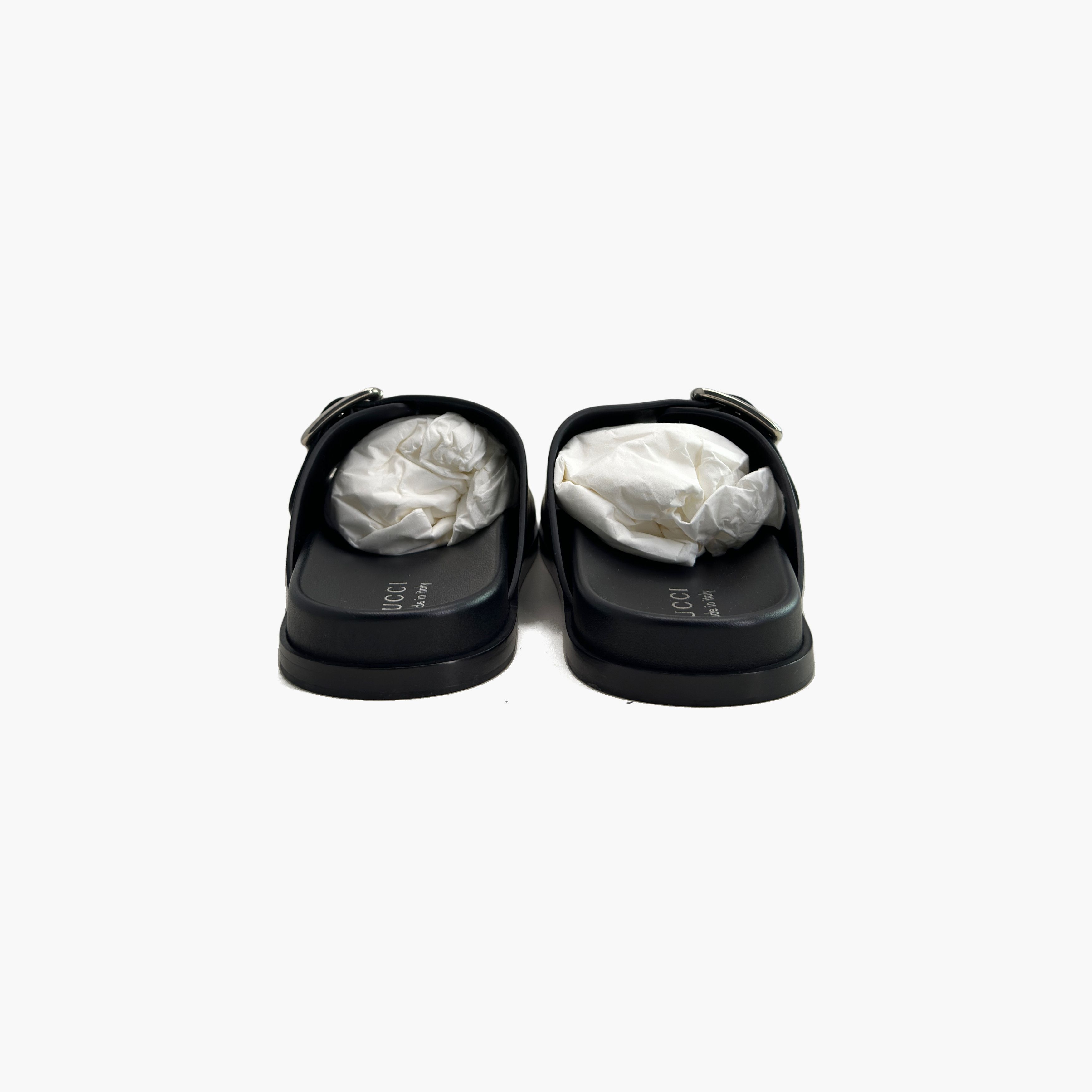 Gucci Gucci Black Leather Buckle Sandals Size 9 Size US 9 / EU 42 - 6 Thumbnail