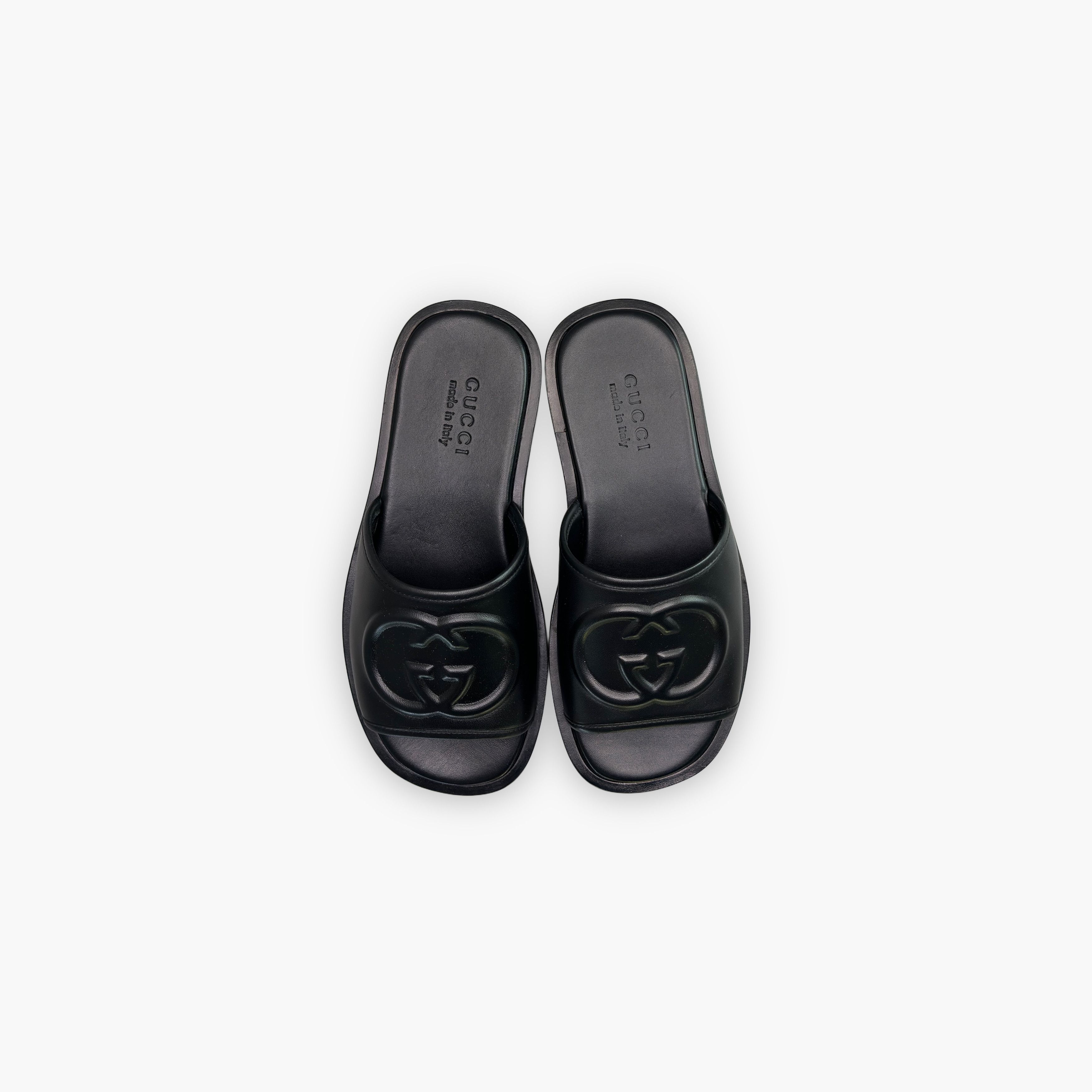 Gucci Gucci Interlocking G Leather Slides Size 5 Size US 6 / EU 39 - 9 Thumbnail