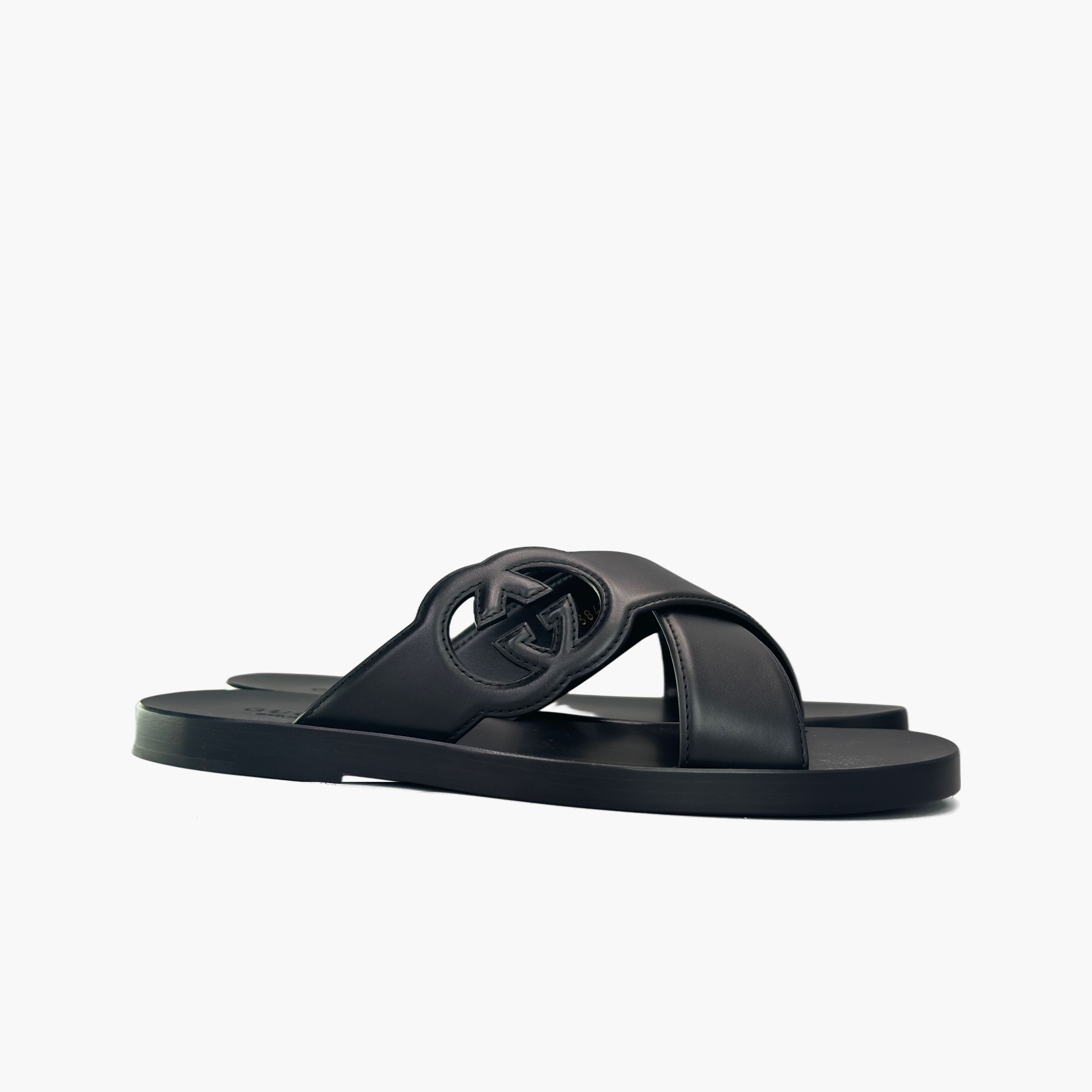 Gucci Gucci Interlocking Leather Slides Size 10 Size US 10 / EU 43 - 4 Thumbnail