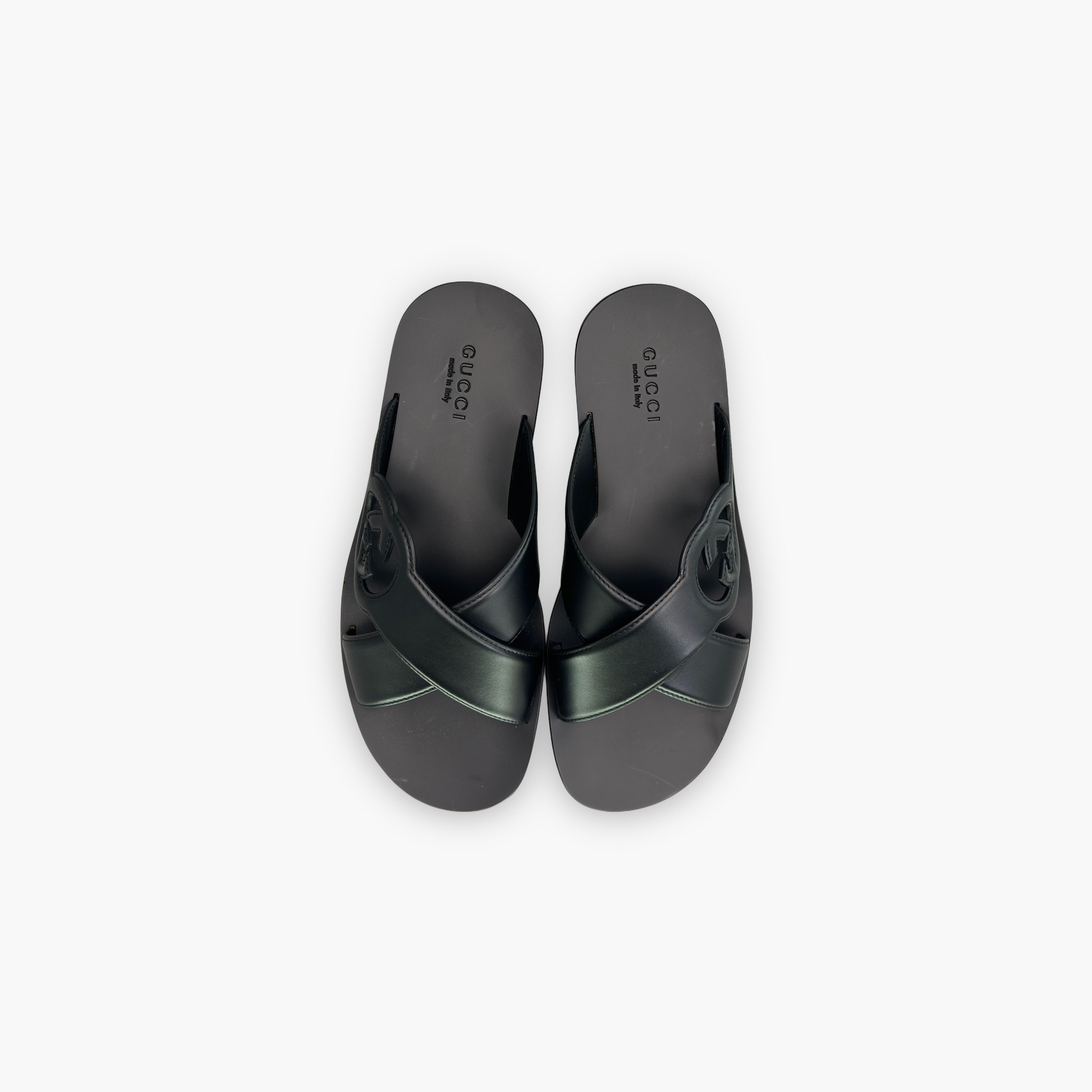 Gucci Gucci Interlocking Leather Slides Size 10 Size US 10 / EU 43 - 9 Thumbnail