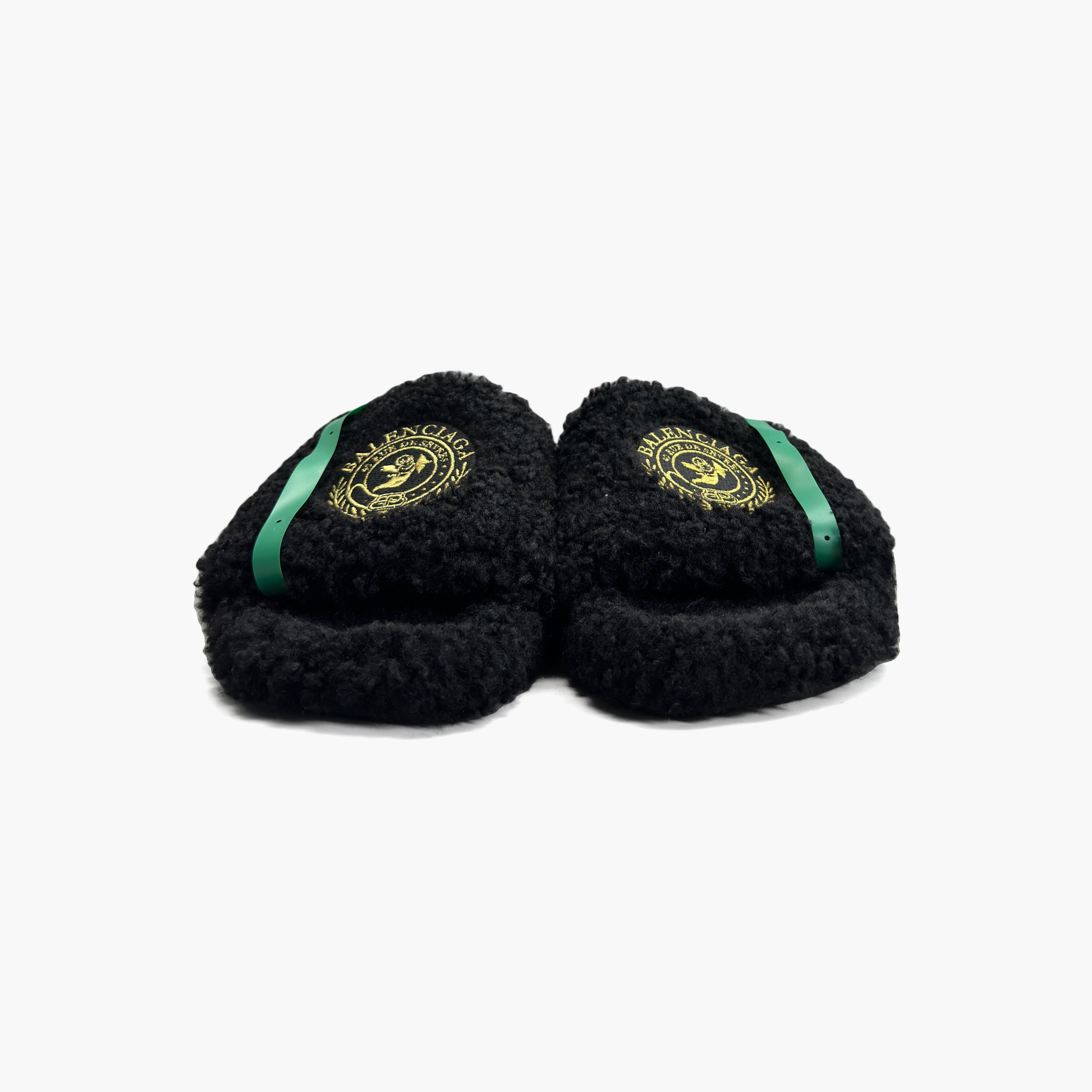 Balenciaga Balenciaga Logo Furry Slides US 9 / EU 42 Size US 9 / EU 42 - 5 Thumbnail