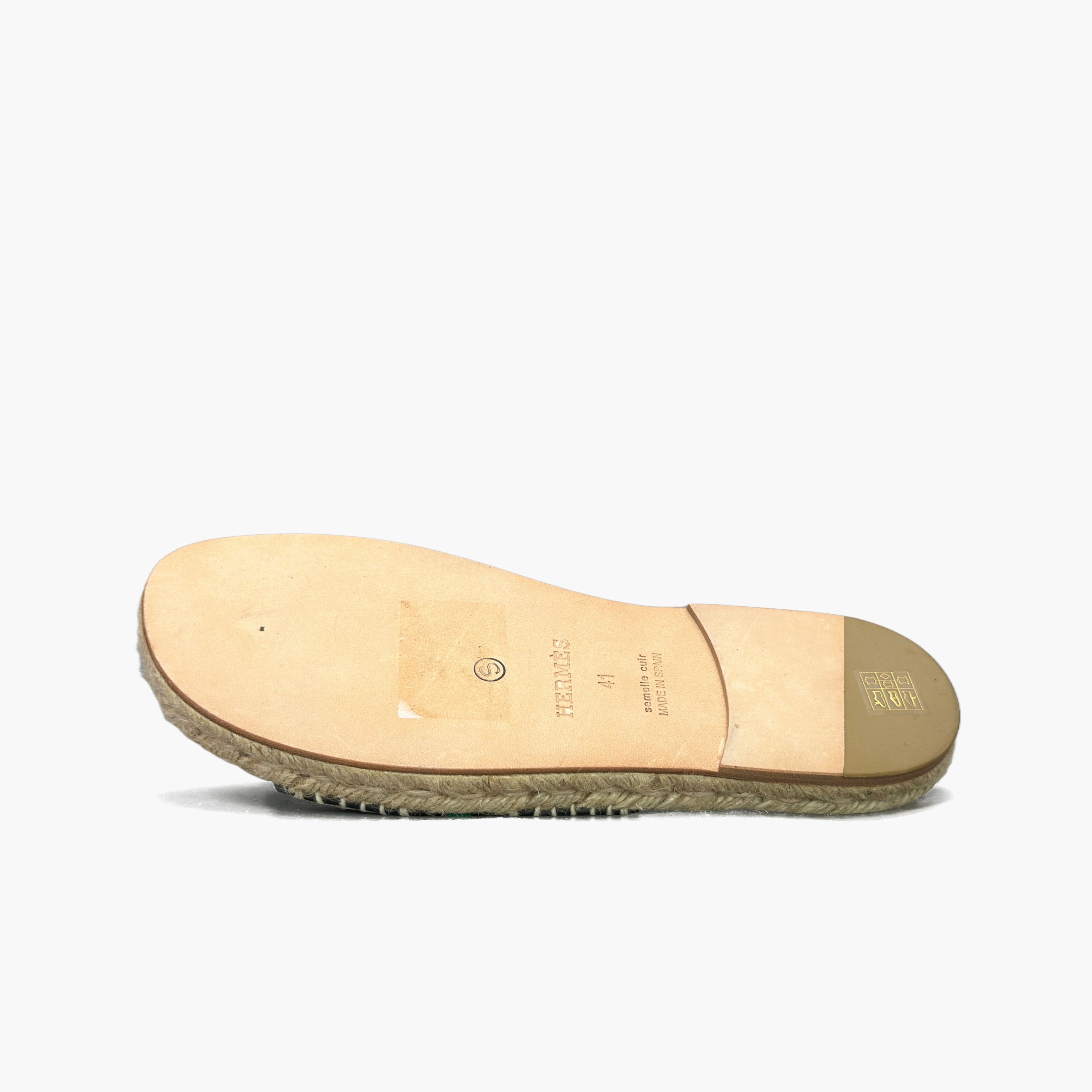 Hermes Hermes Antigua Leather Espadrille Sandals Size 41 Size US 8 / EU 41 - 8 Thumbnail