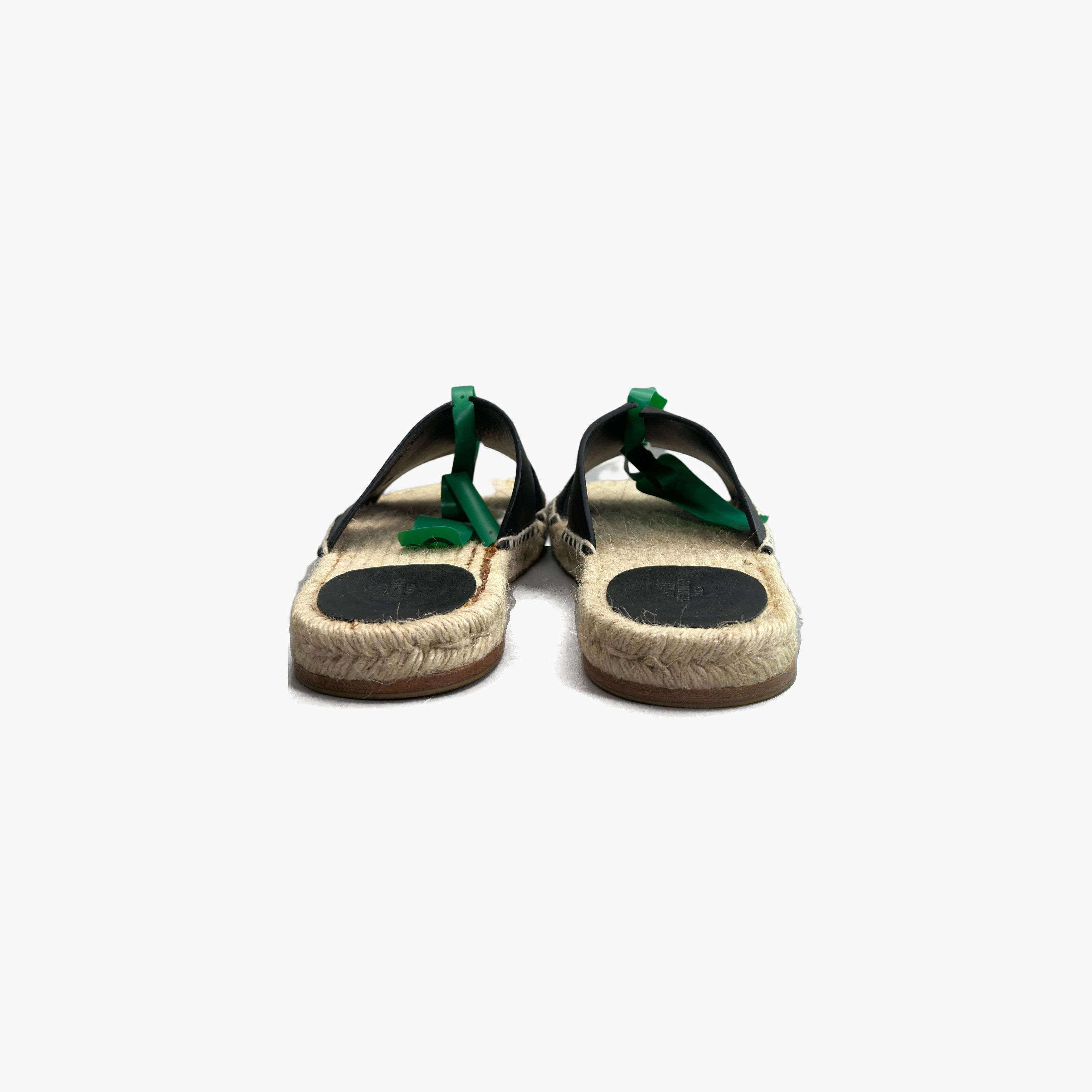 Hermes Hermes Antigua Leather Espadrille Sandals Size 41 Size US 8 / EU 41 - 6 Thumbnail