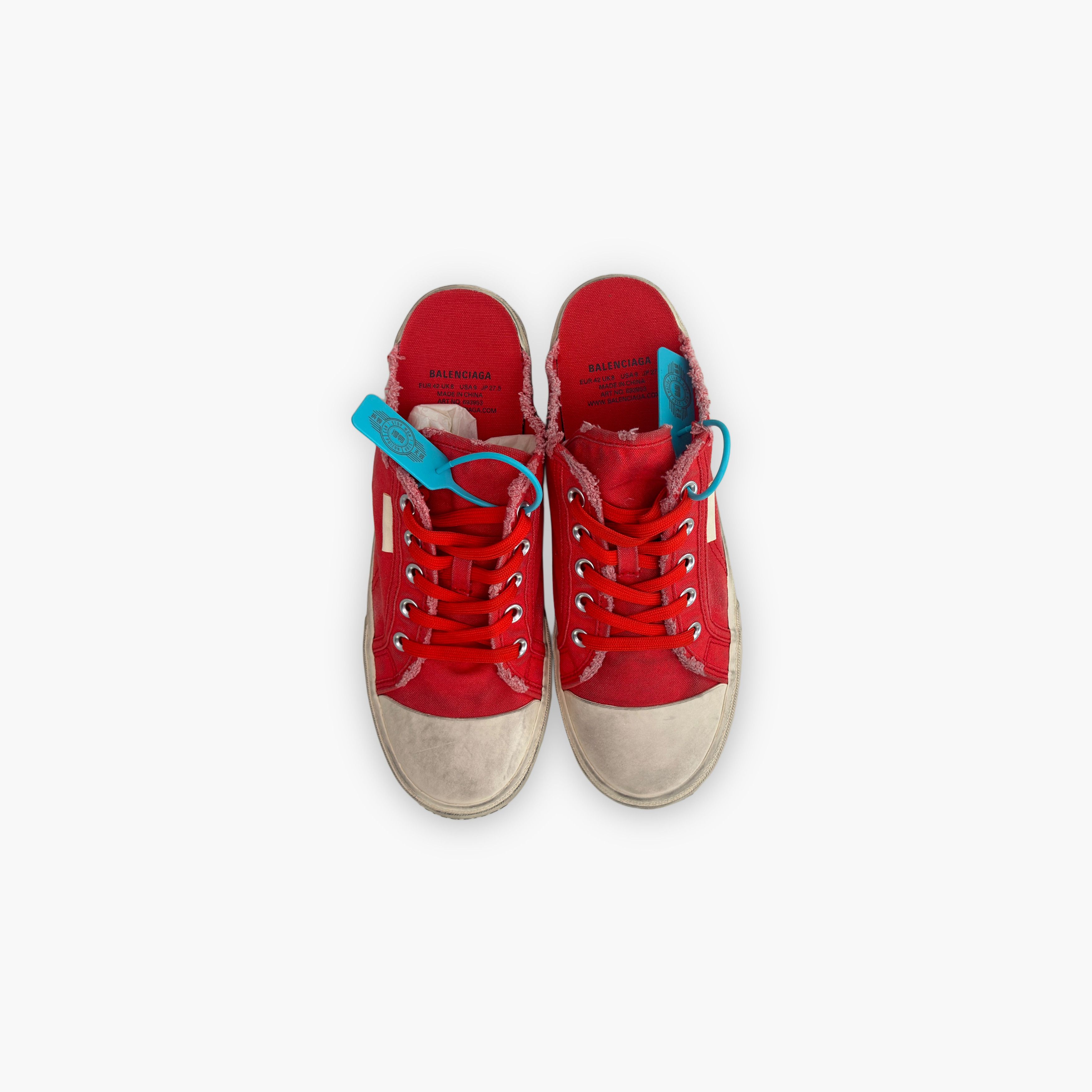 Balenciaga Balenciaga Distressed Red Canvas Mule Size 9 Size US 9 / EU 42 - 9 Thumbnail