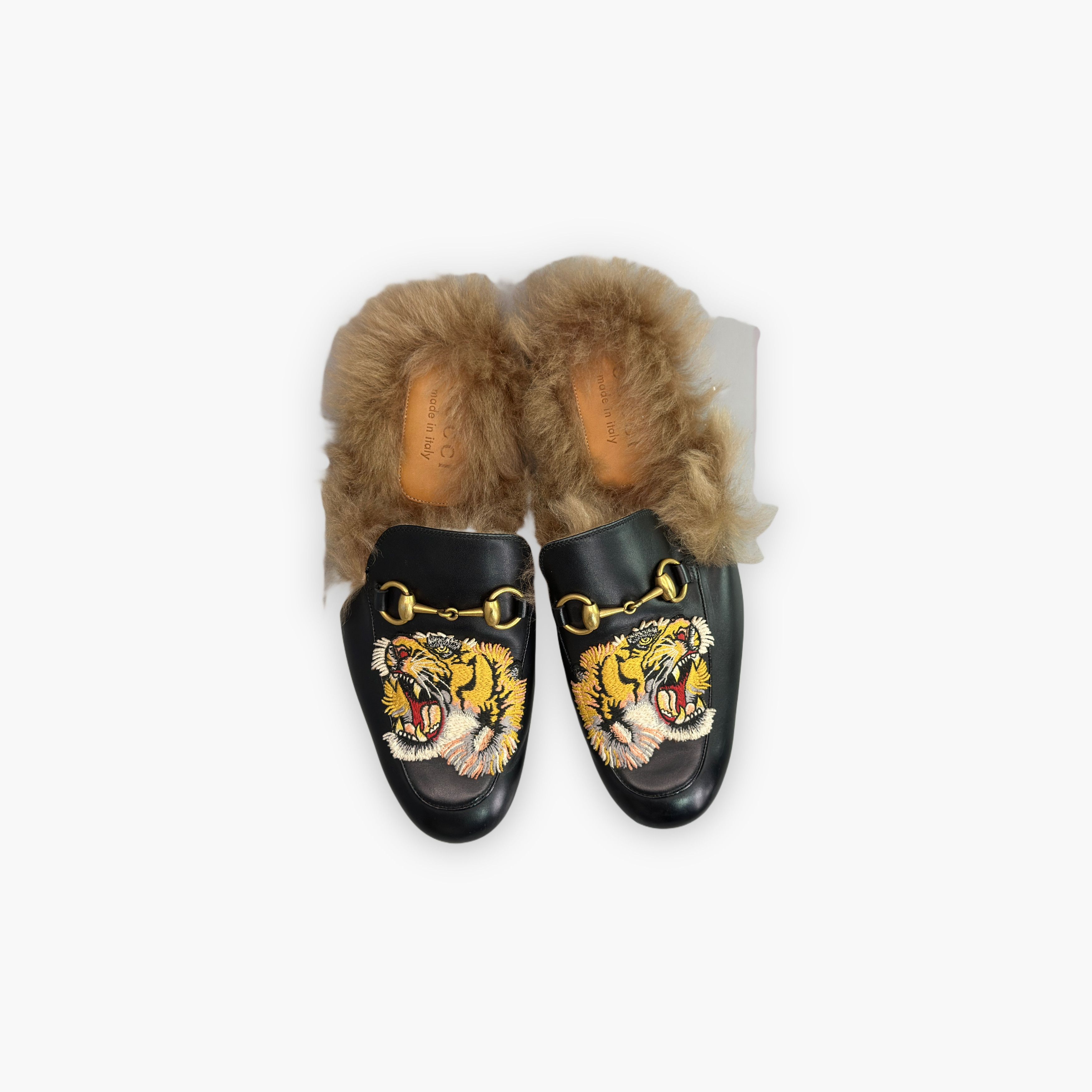 Gucci Gucci Tiger Embroidered Fur Slip Ons Size 6 Size US 6 / EU 39 - 9 Thumbnail