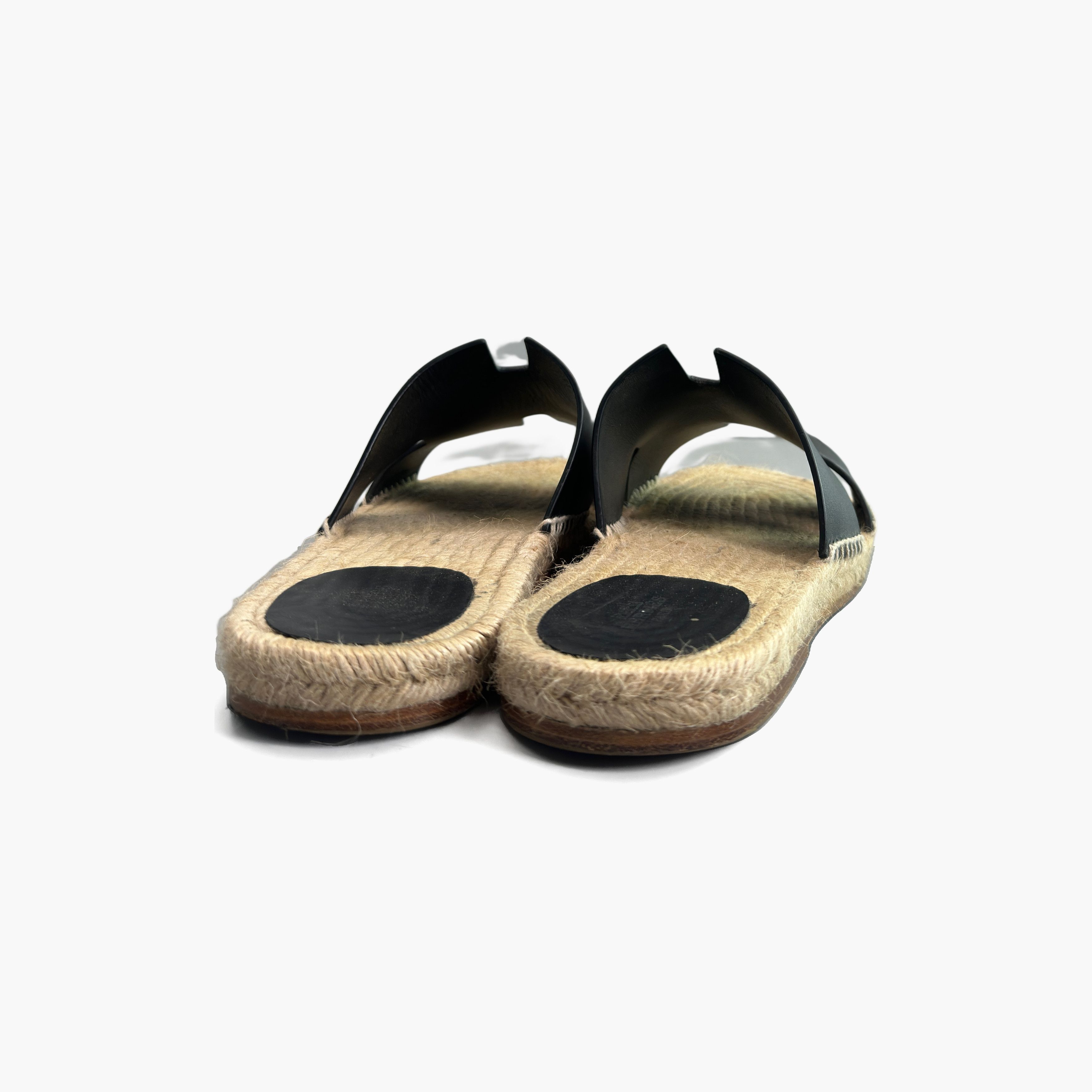 Hermes Hermès Antigua Leather Sandals Black Size 10 Size US 10 / EU 43 - 6 Thumbnail