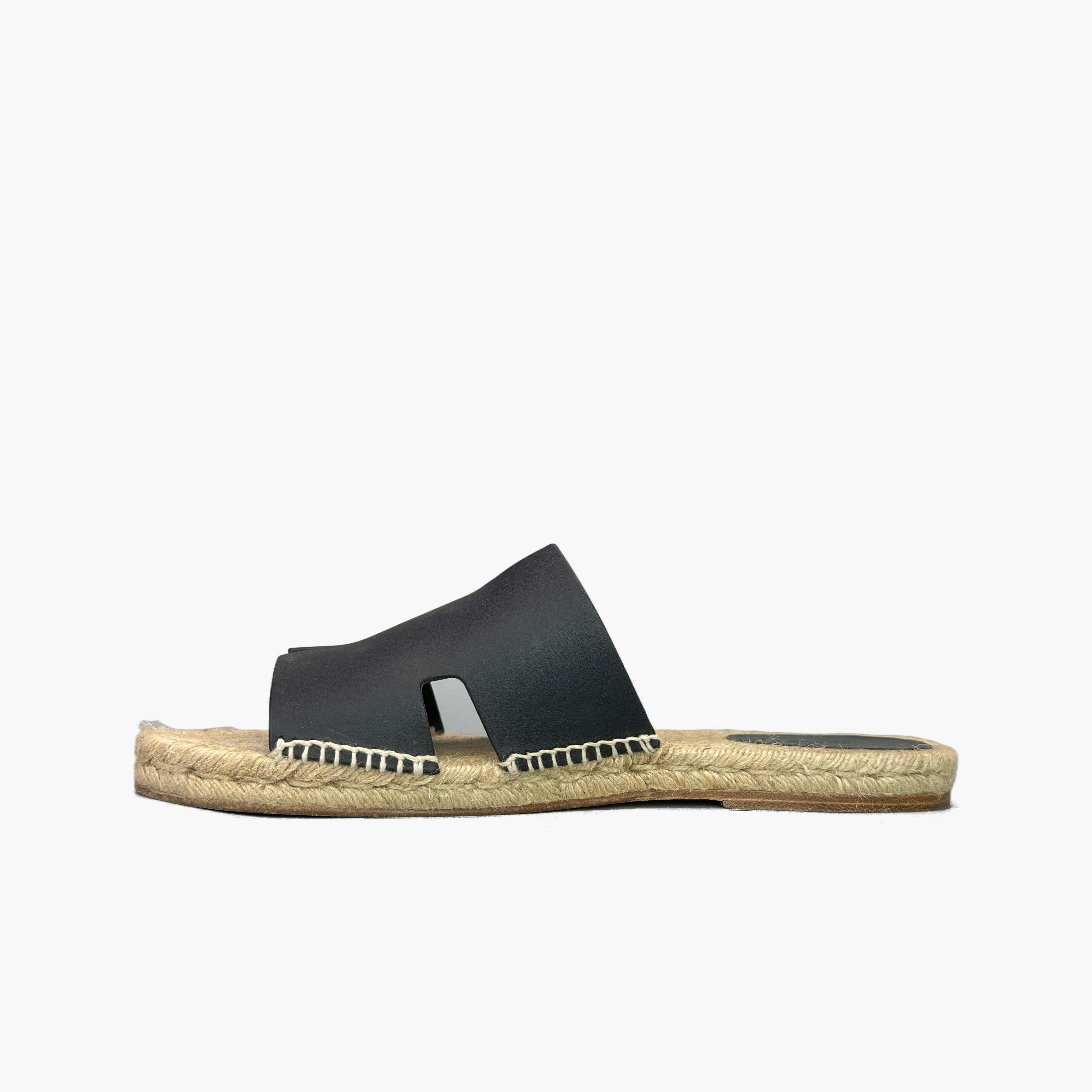 Hermes Hermès Antigua Leather Sandals Black Size 10 Size US 10 / EU 43 - 3 Thumbnail