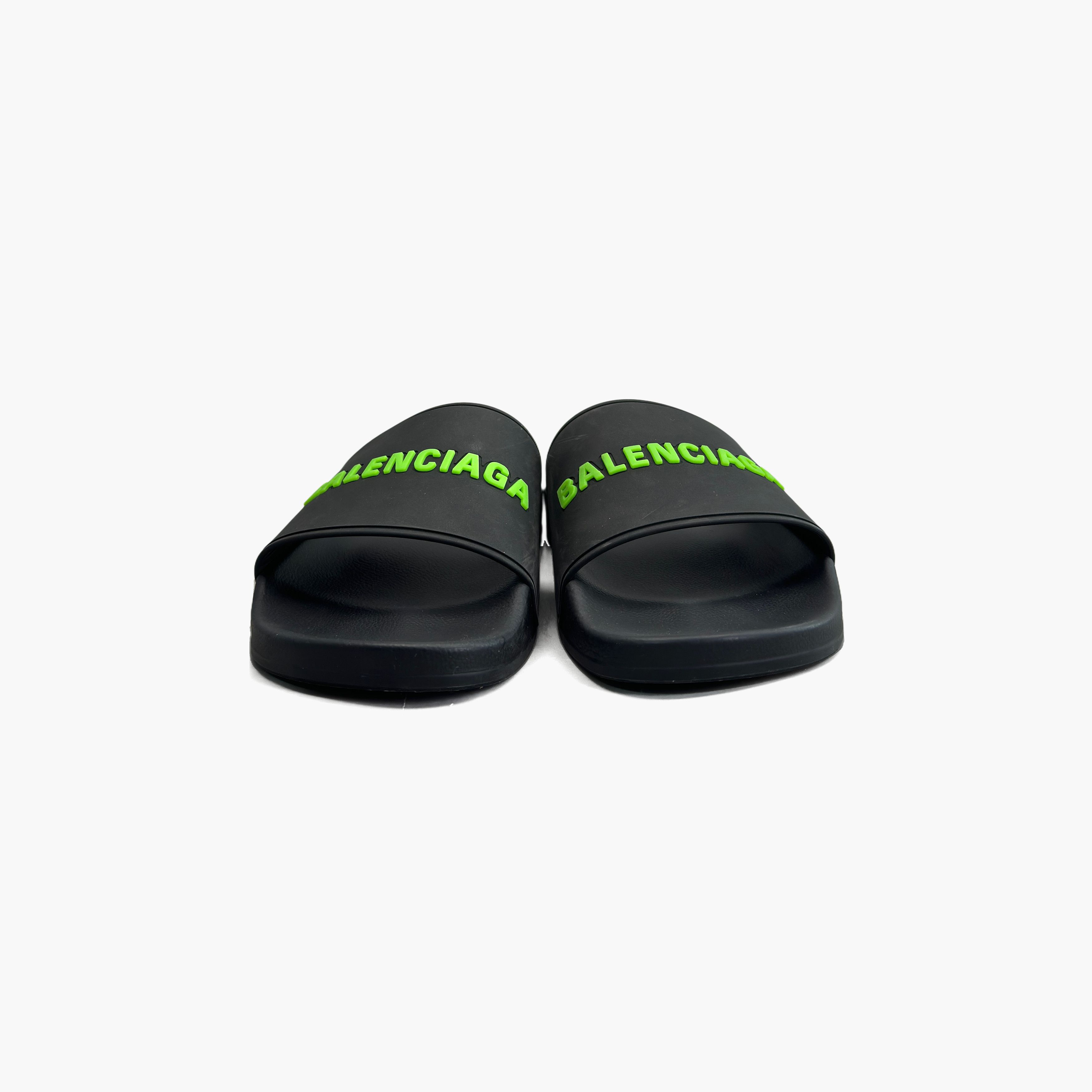 Balenciaga Balenciaga Green Logo Pool Slides Size 10 Size US 10 / EU 43 - 5 Thumbnail