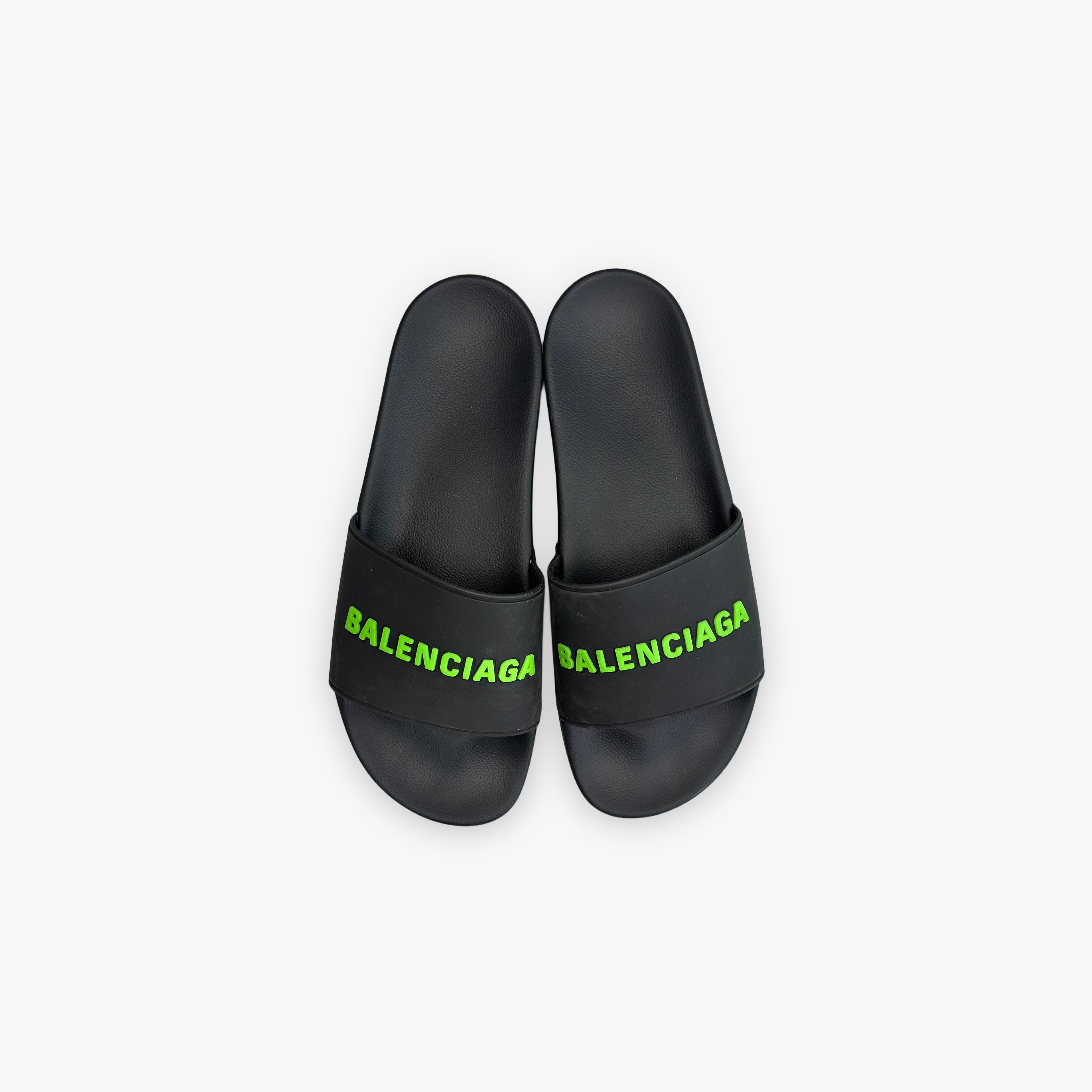 Balenciaga Balenciaga Green Logo Pool Slides Size 10 Size US 10 / EU 43 - 9 Thumbnail
