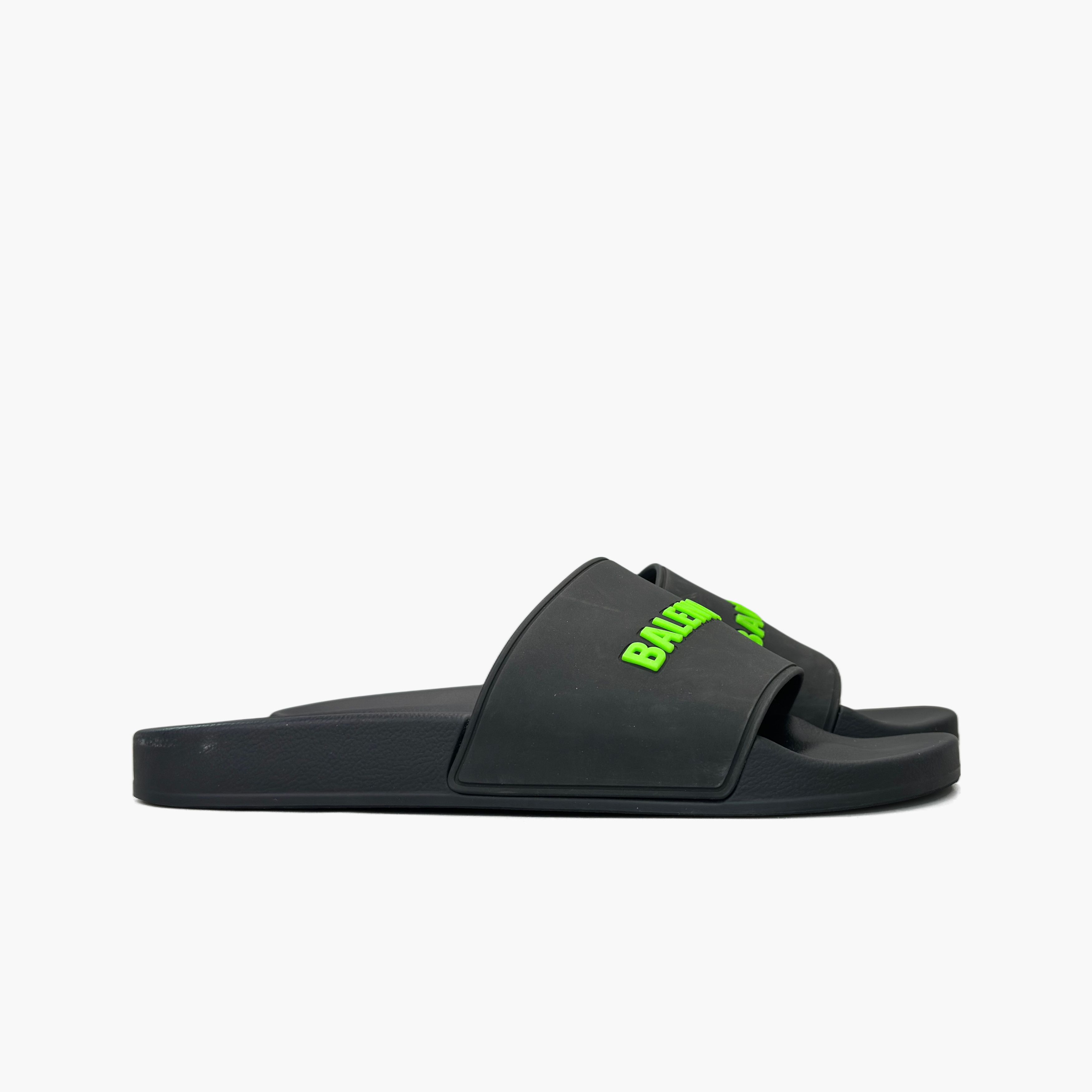 Balenciaga Balenciaga Green Logo Pool Slides Size 10 Size US 10 / EU 43 - 4 Thumbnail