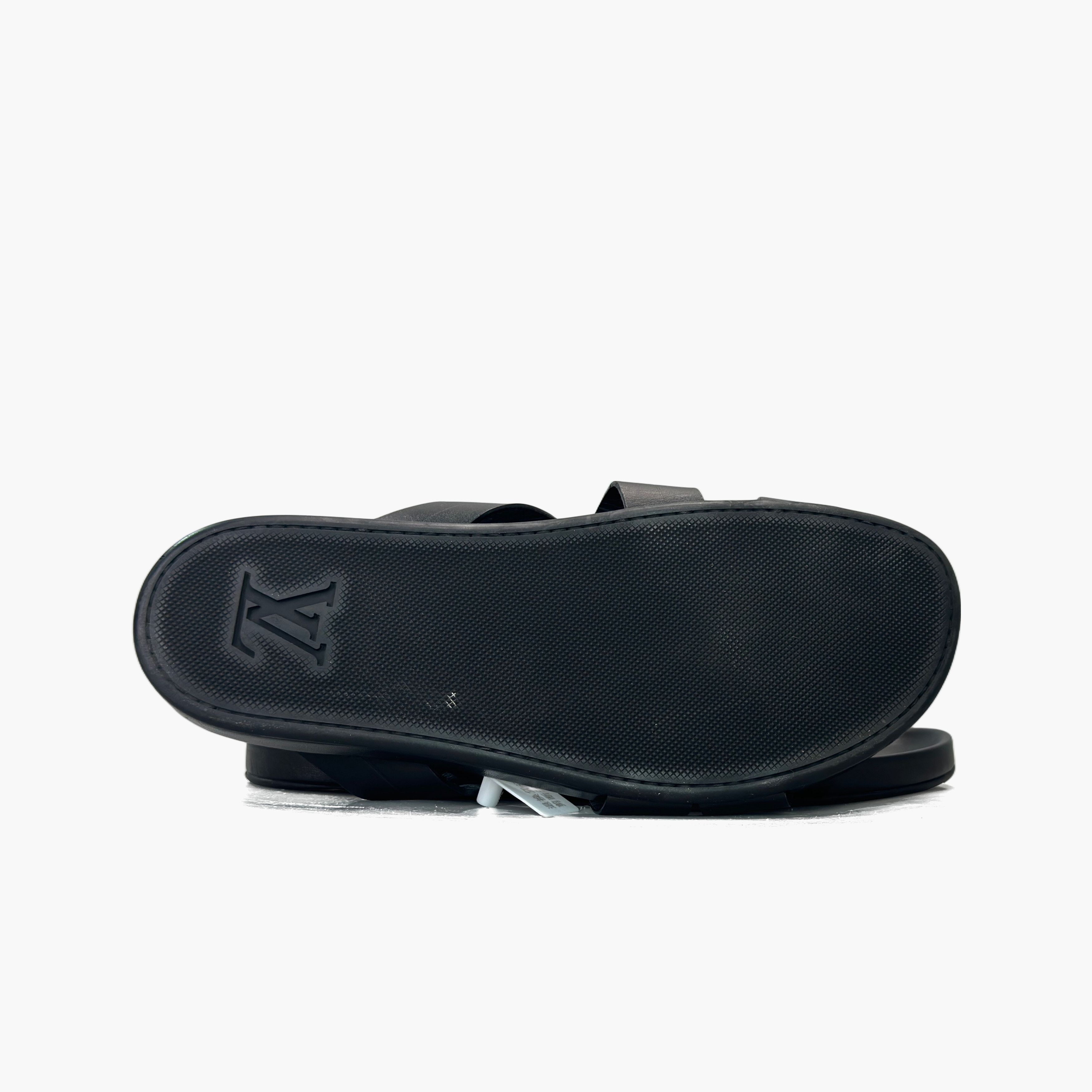 Louis Vuitton Louis Vuitton Black Leather Logo Slides Size 10.5 Size US 10.5 / EU 43-44 - 7 Thumbnail