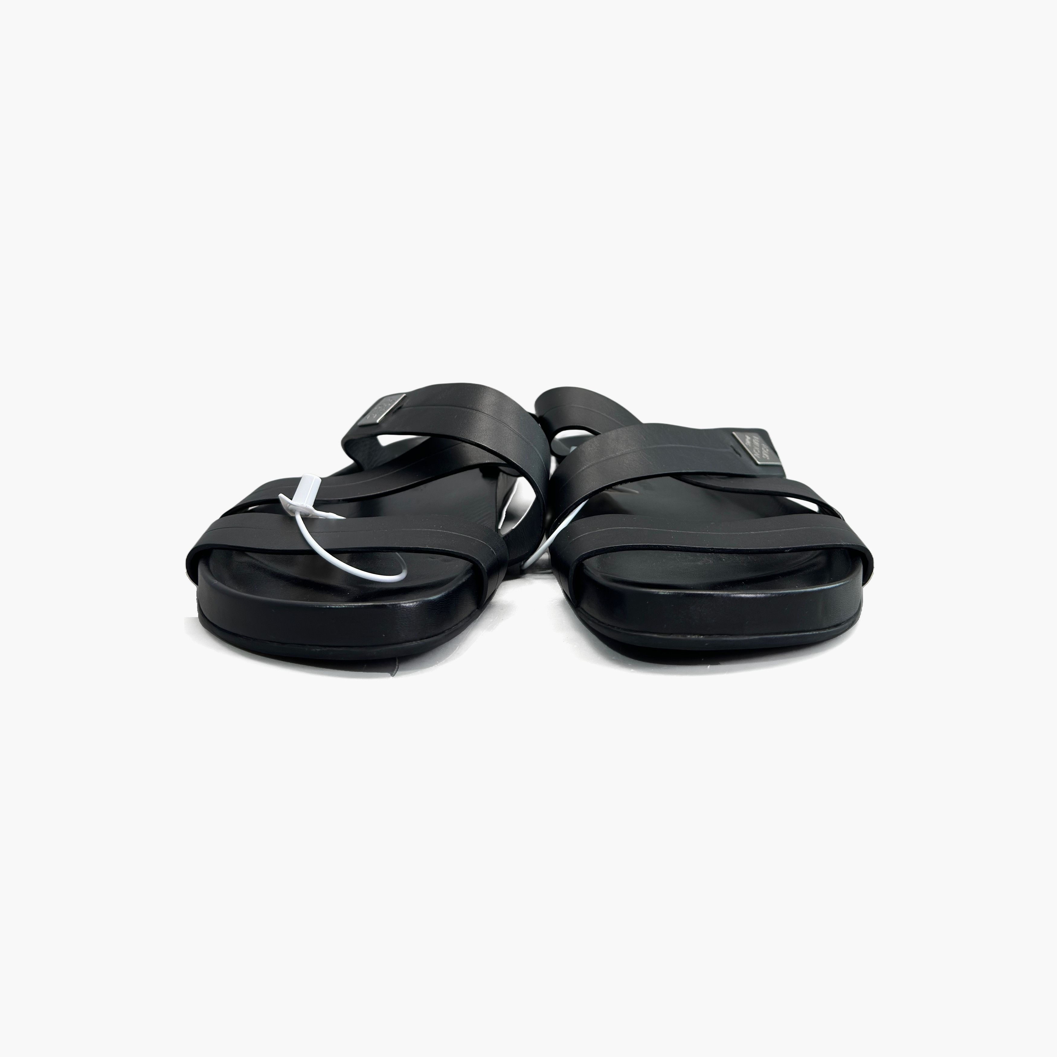 Louis Vuitton Louis Vuitton Black Leather Logo Slides Size 10.5 Size US 10.5 / EU 43-44 - 5 Thumbnail