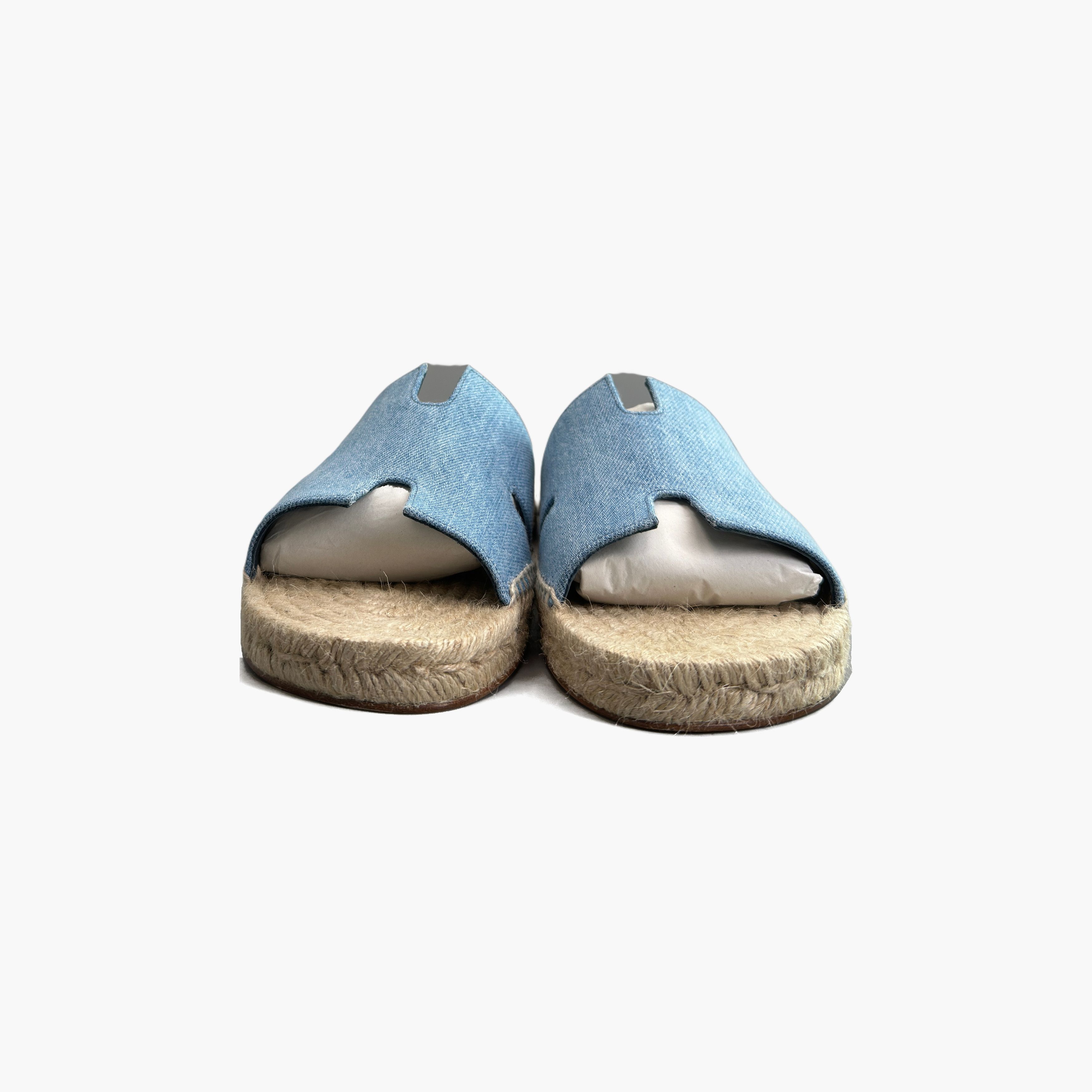Hermes Hermès Antigua Denim Sandals Size 41 Size US 8 / EU 41 - 5 Thumbnail