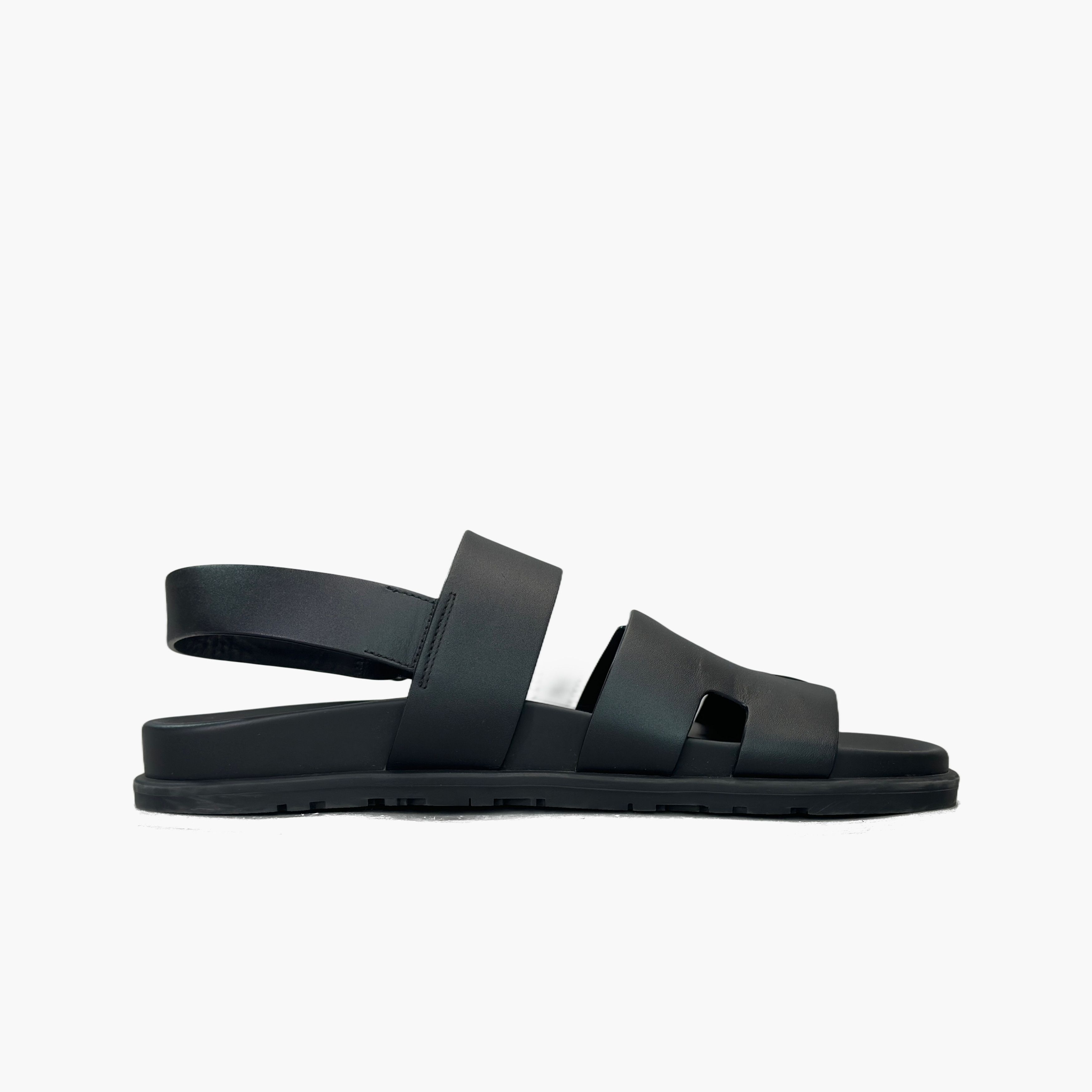 Hermes Hermès Chypre Leather Sandals Black Size 41.5 Size US 8.5 / EU 41-42 - 2 Thumbnail
