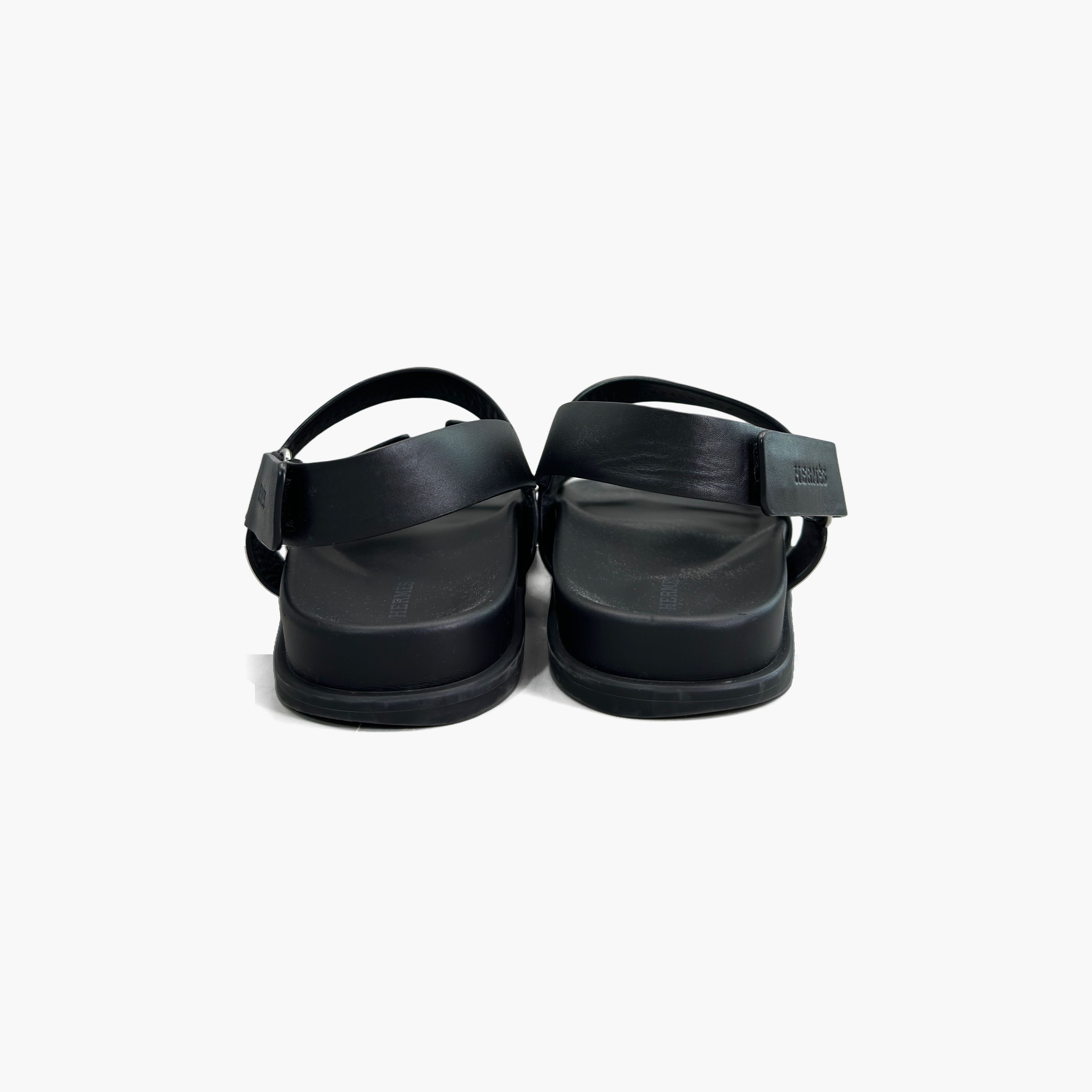Hermes Hermès Chypre Leather Sandals Black Size 41.5 Size US 8.5 / EU 41-42 - 6 Thumbnail