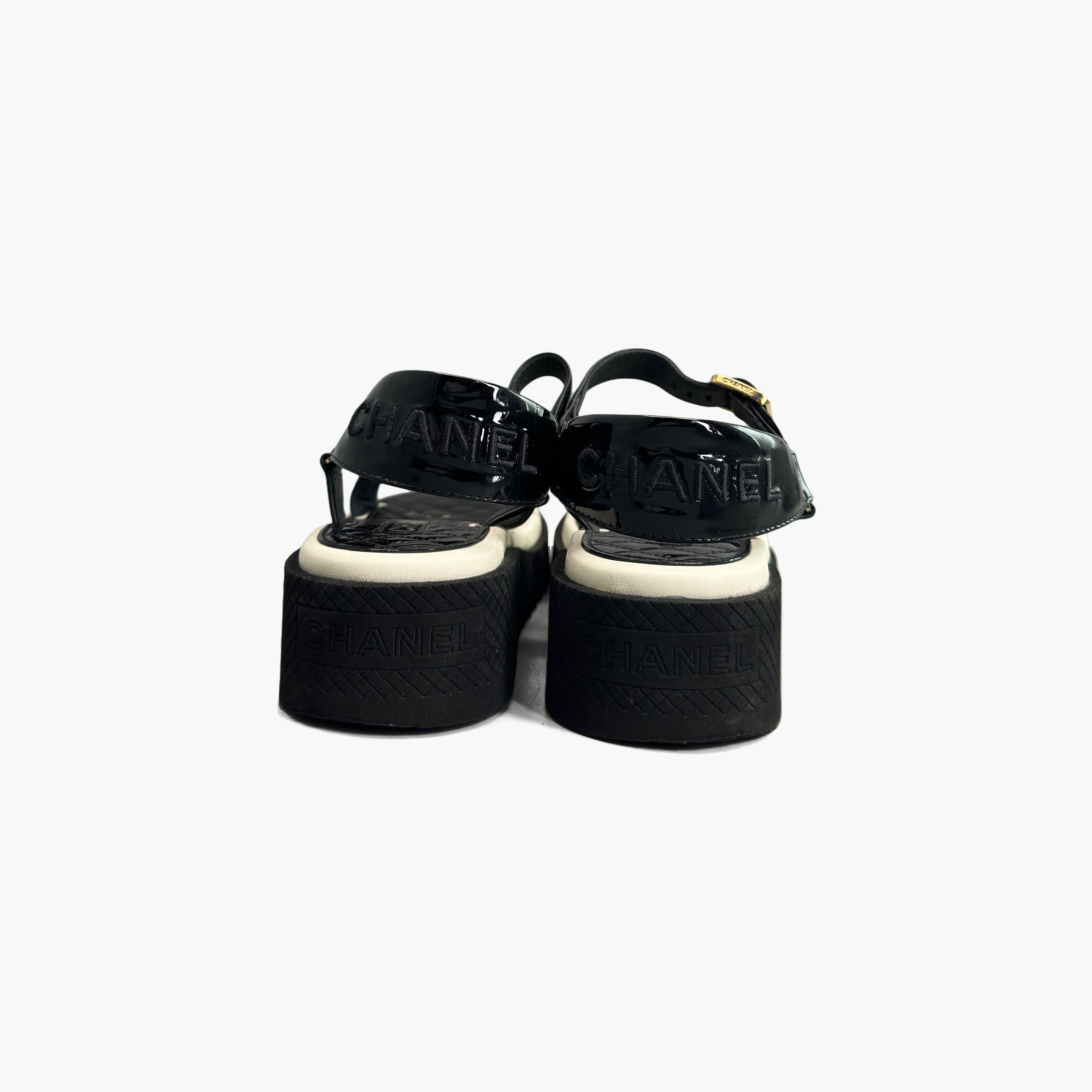 Chanel Chanel Quilted Logo Platform Sandals Size 38 Size US 8 / IT 38 - 6 Thumbnail
