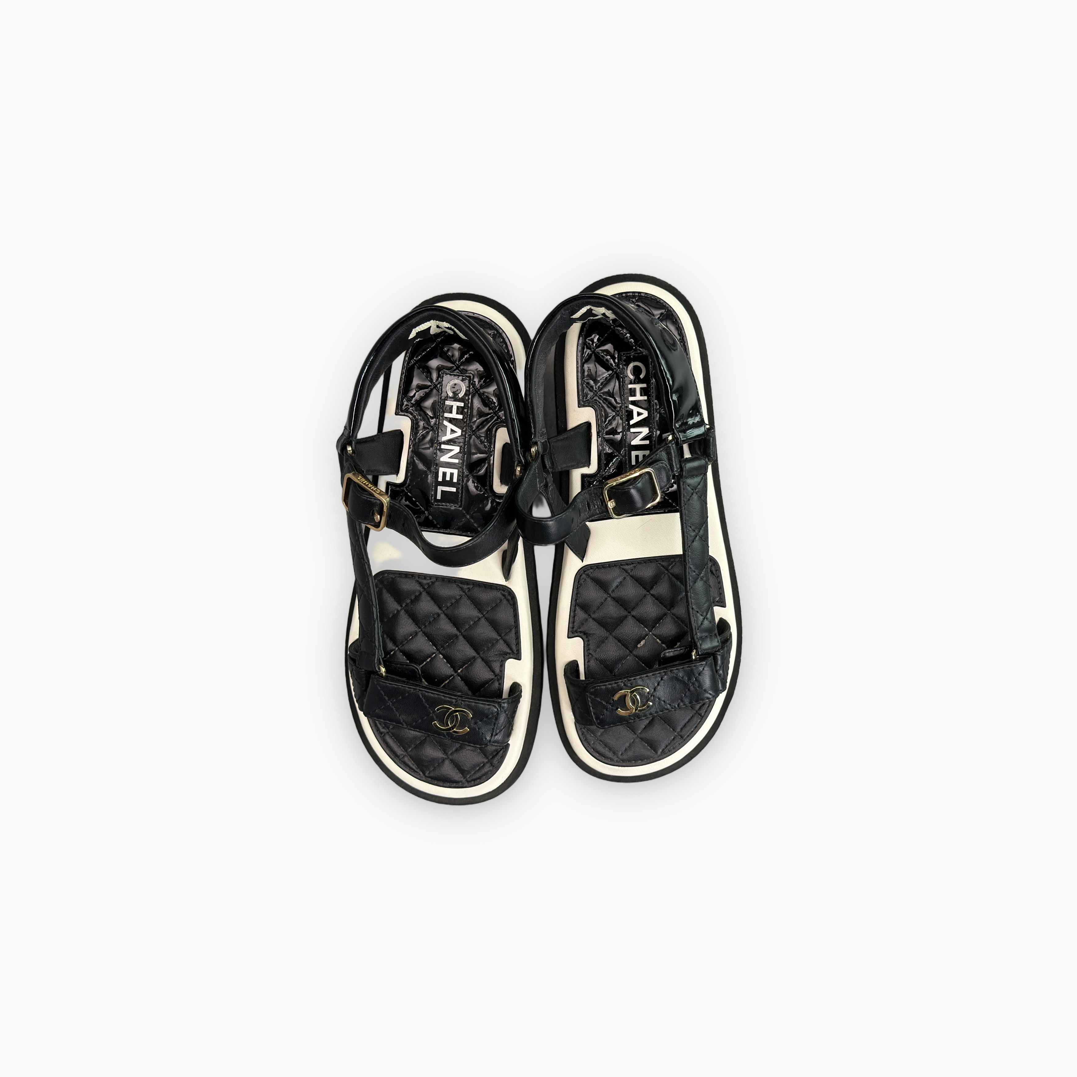 Chanel Chanel Quilted Logo Platform Sandals Size 38 Size US 8 / IT 38 - 9 Thumbnail