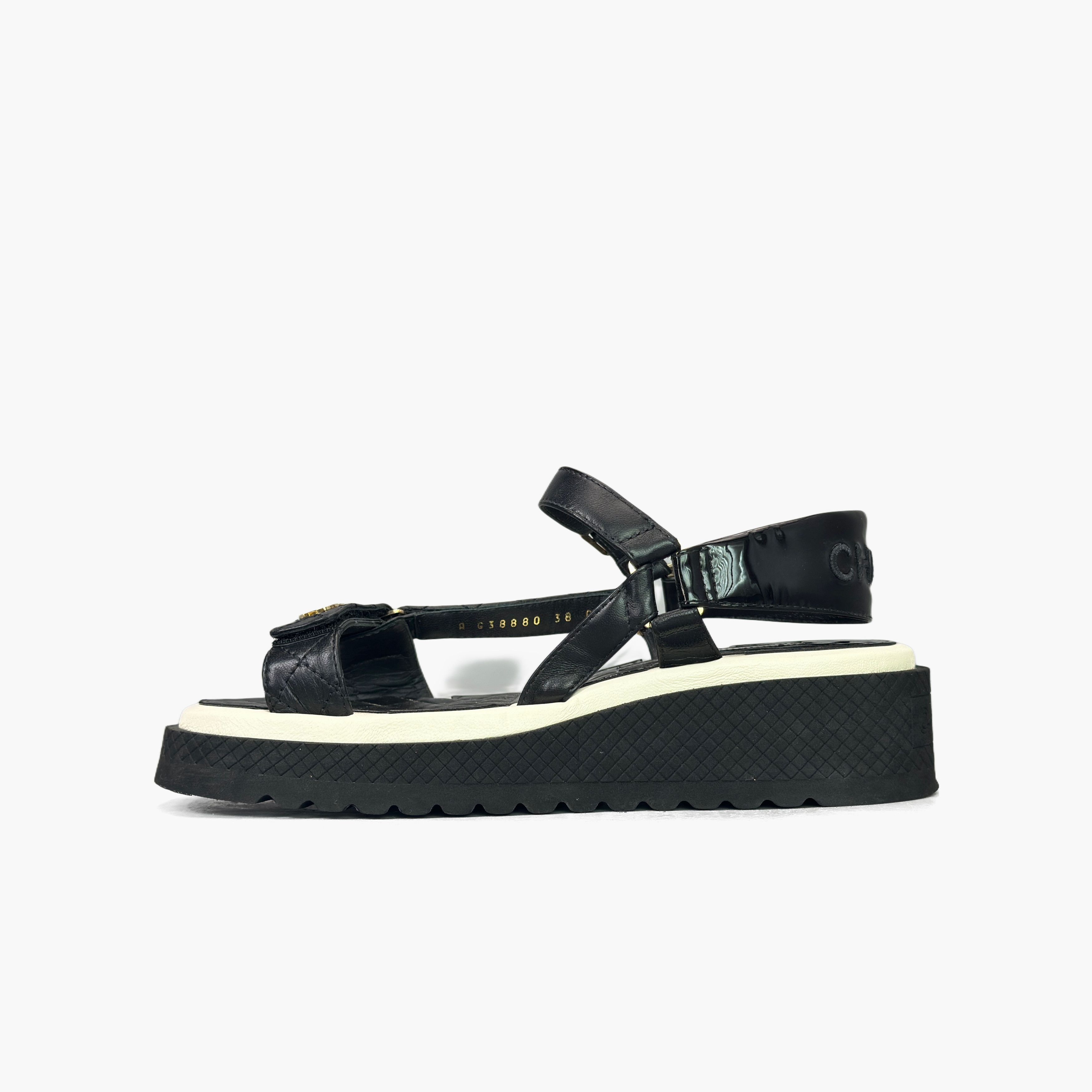 Chanel Chanel Quilted Logo Platform Sandals Size 38 Size US 8 / IT 38 - 3 Thumbnail