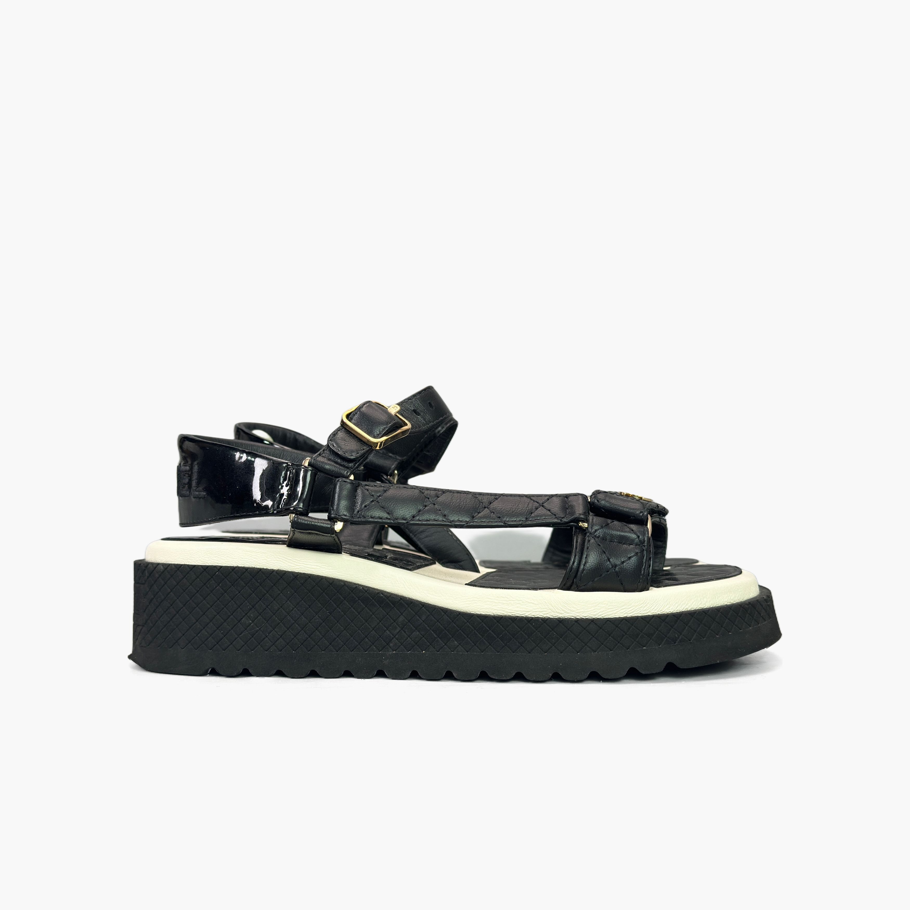 Chanel Chanel Quilted Logo Platform Sandals Size 38 Size US 8 / IT 38 - 4 Thumbnail