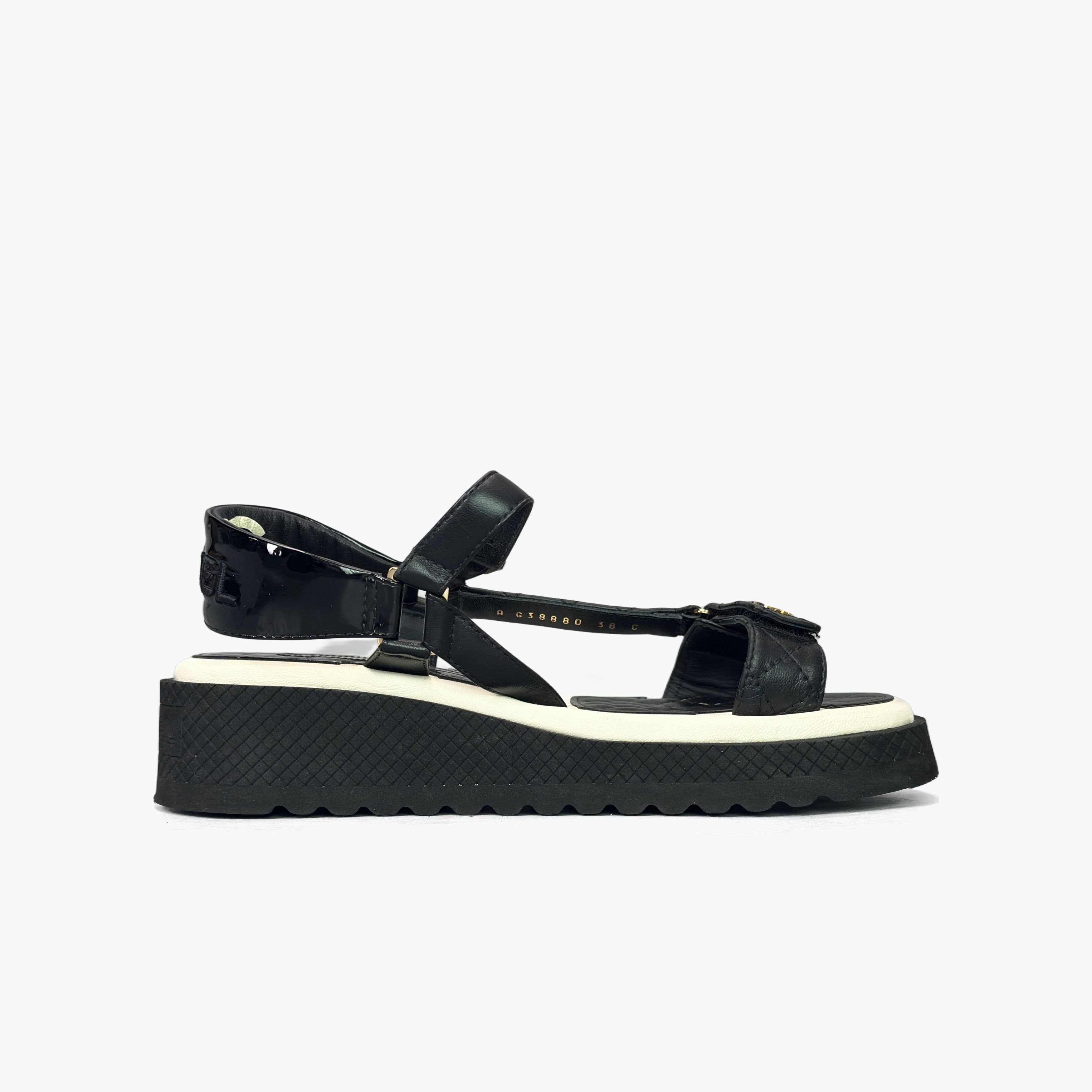 Chanel Chanel Quilted Logo Platform Sandals Size 38 Size US 8 / IT 38 - 2 Thumbnail