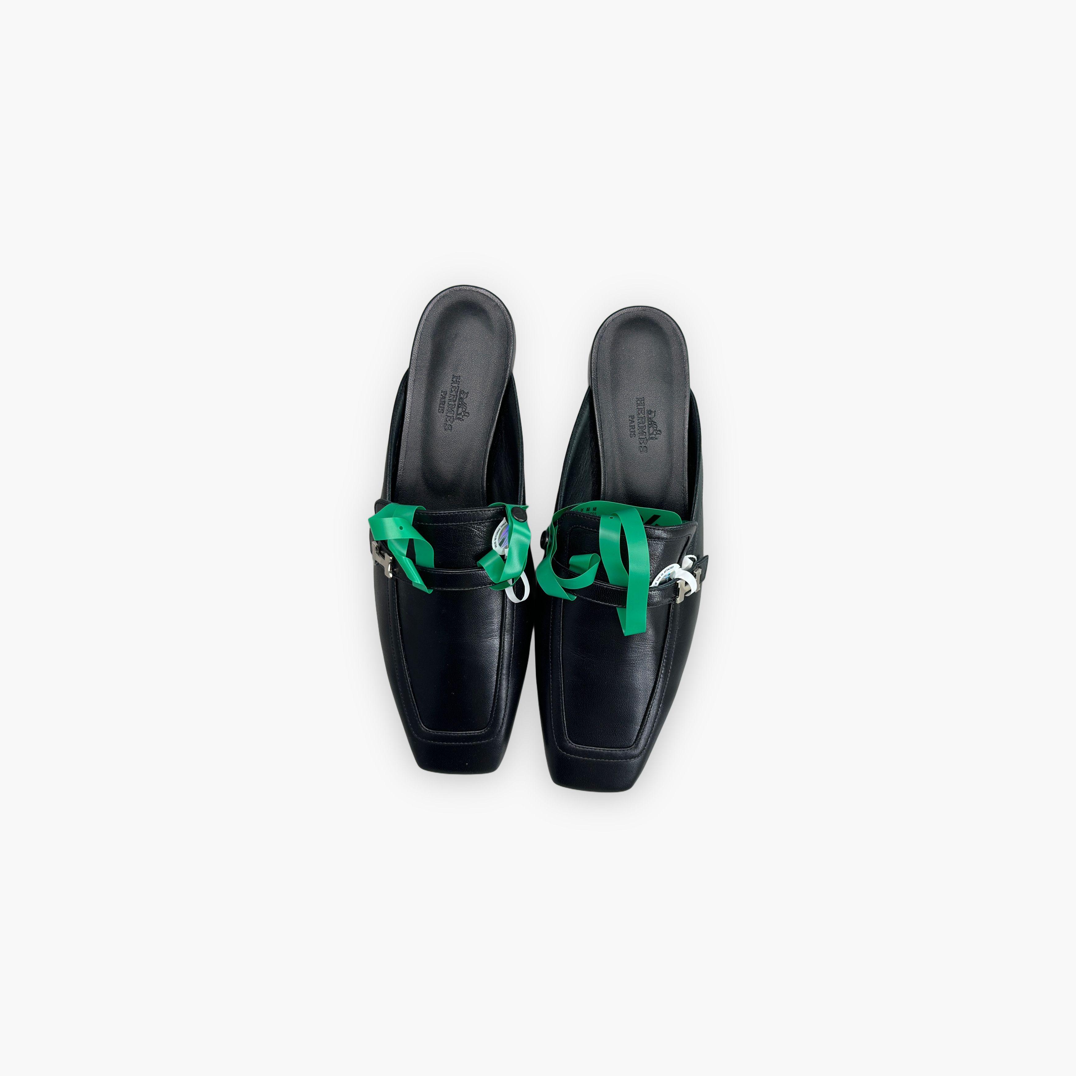 Hermes Hermès Groupie Black Leather Mules Size 38 Size US 8 / IT 38 - 9 Thumbnail