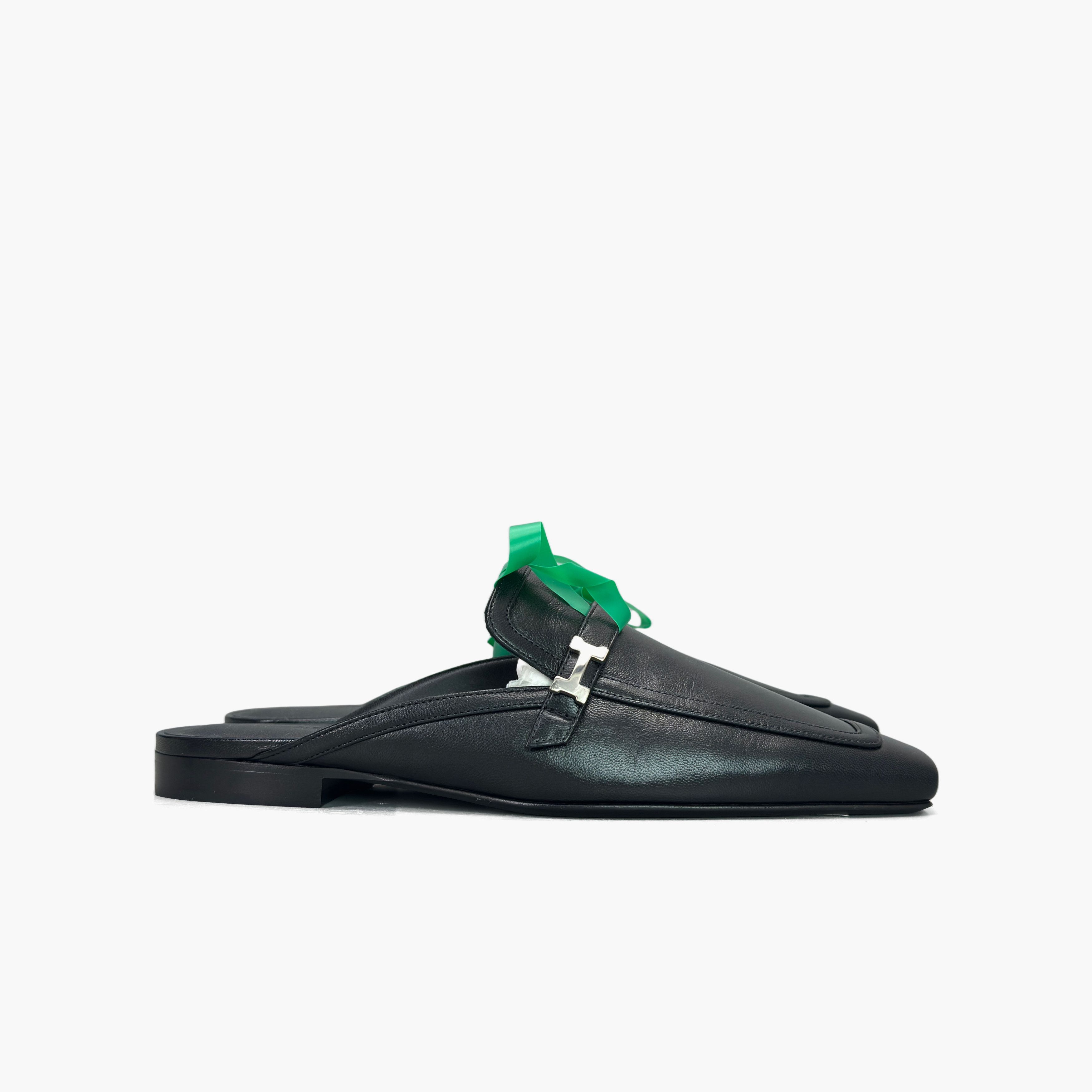 Hermes Hermès Groupie Black Leather Mules Size 38 Size US 8 / IT 38 - 4 Thumbnail
