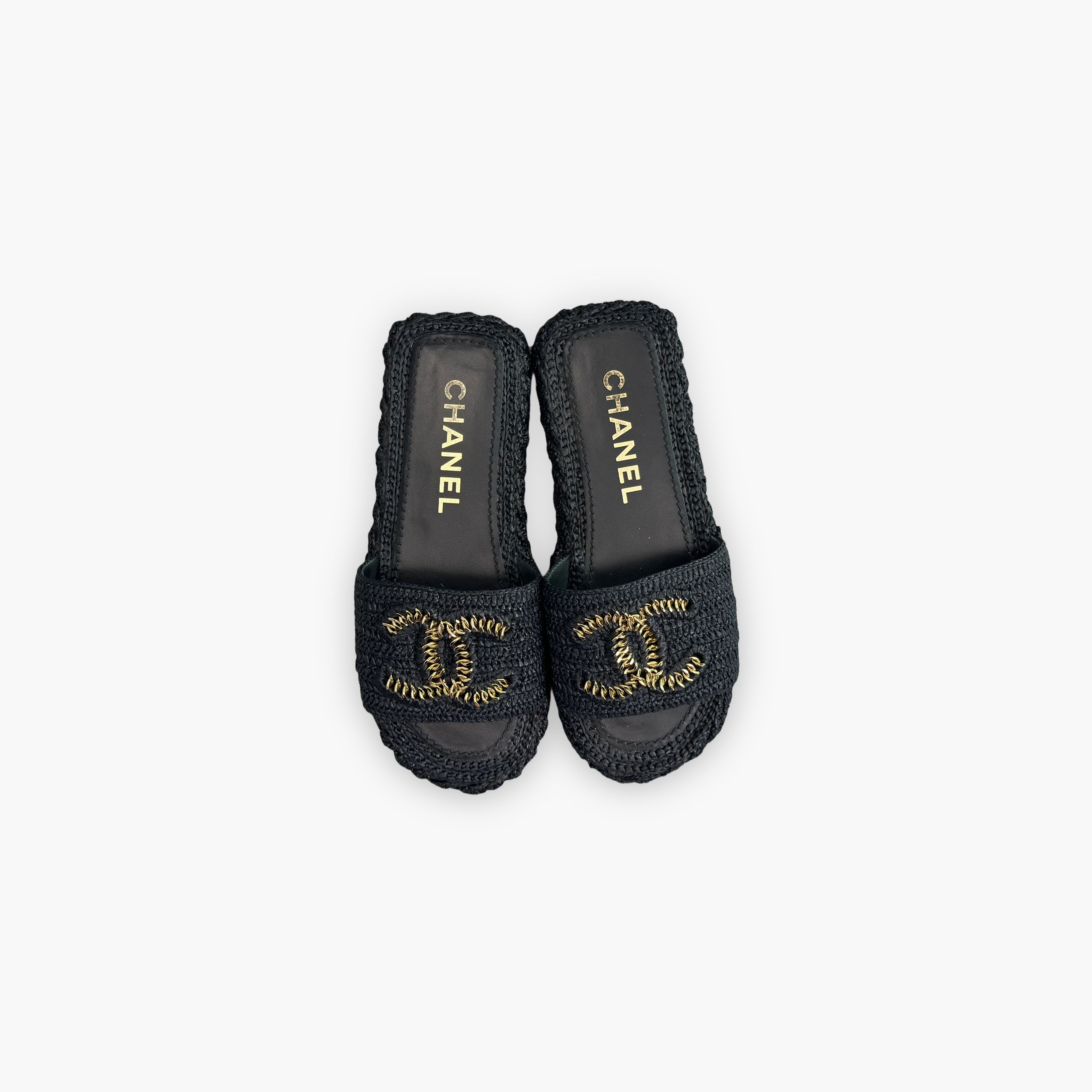 Chanel Chanel Woven CC Logo Sandals Size 37 Size US 7 / IT 37 - 9 Thumbnail