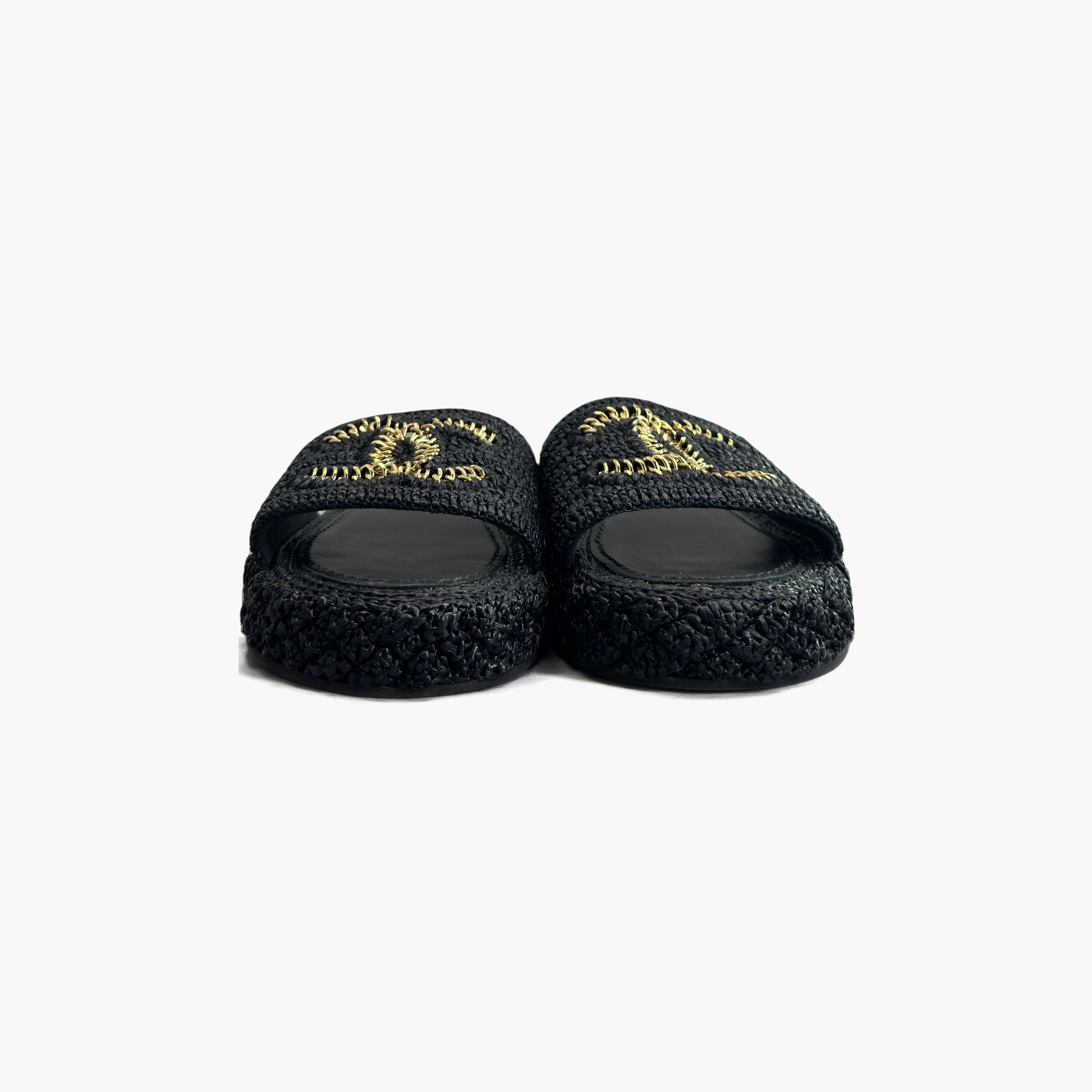 Chanel Chanel Woven CC Logo Sandals Size 37 Size US 7 / IT 37 - 5 Thumbnail