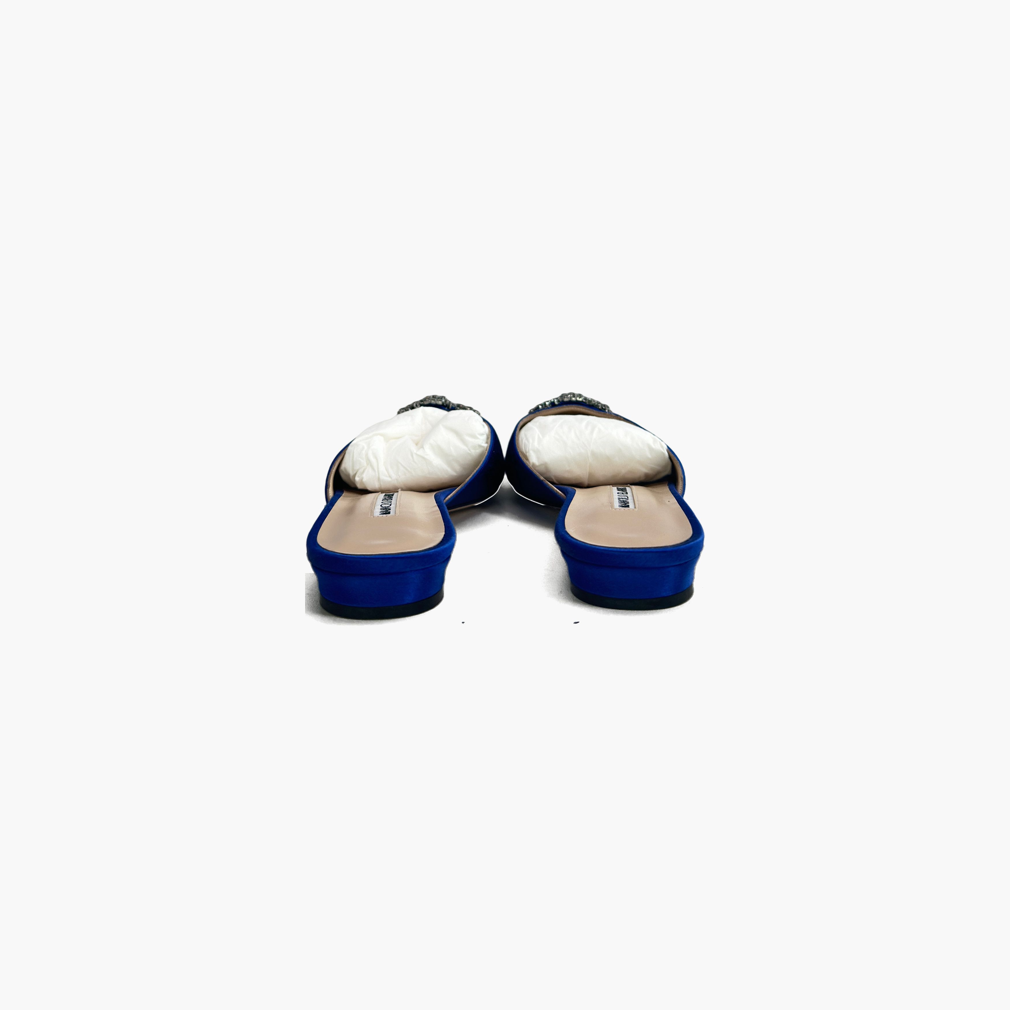 Manolo Blahnik Manolo Blahnik Crystal Buckle Satin Mules Size 38 Size US 8 / IT 38 - 6 Thumbnail